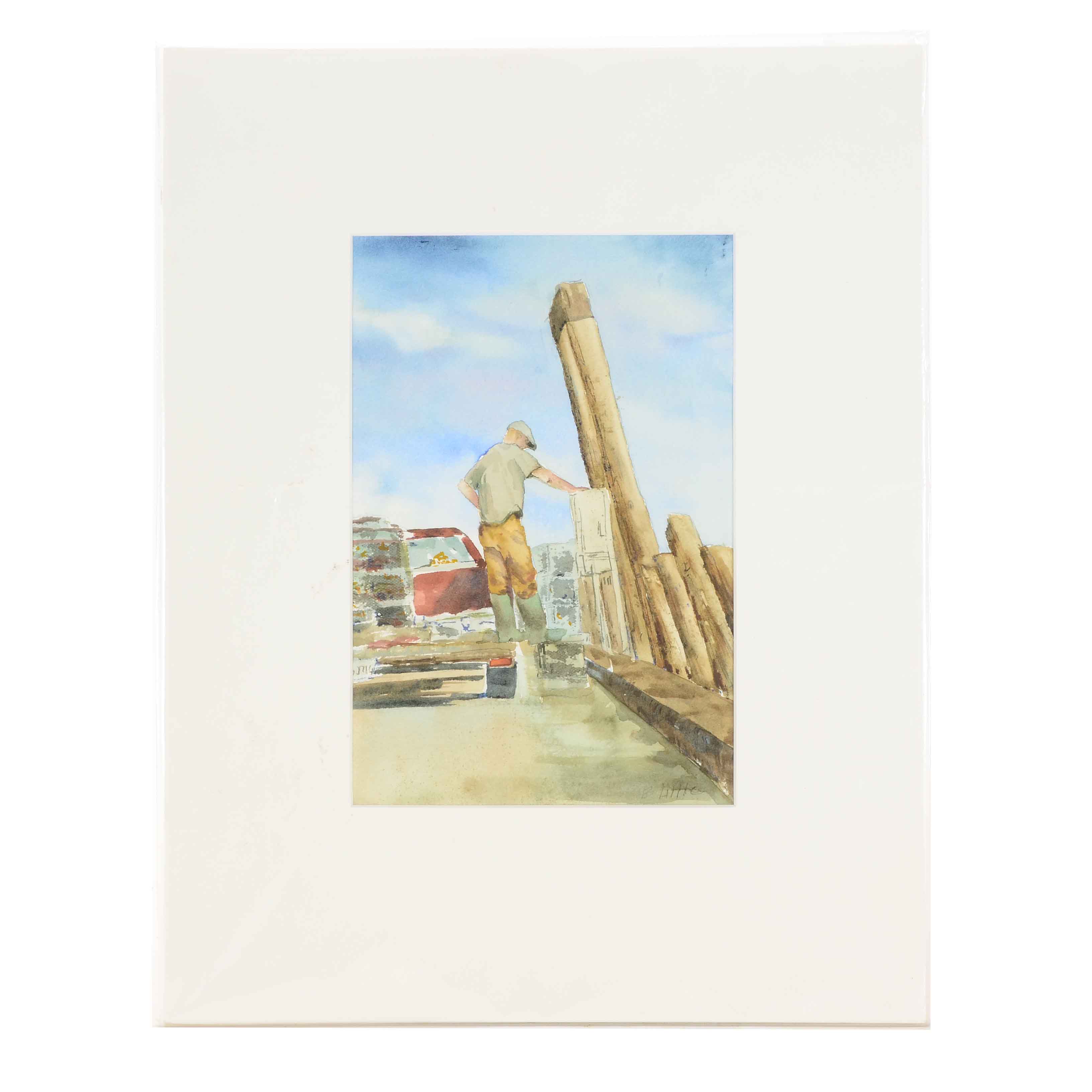 BJ Little Original Watercolor Painting "Late Start"