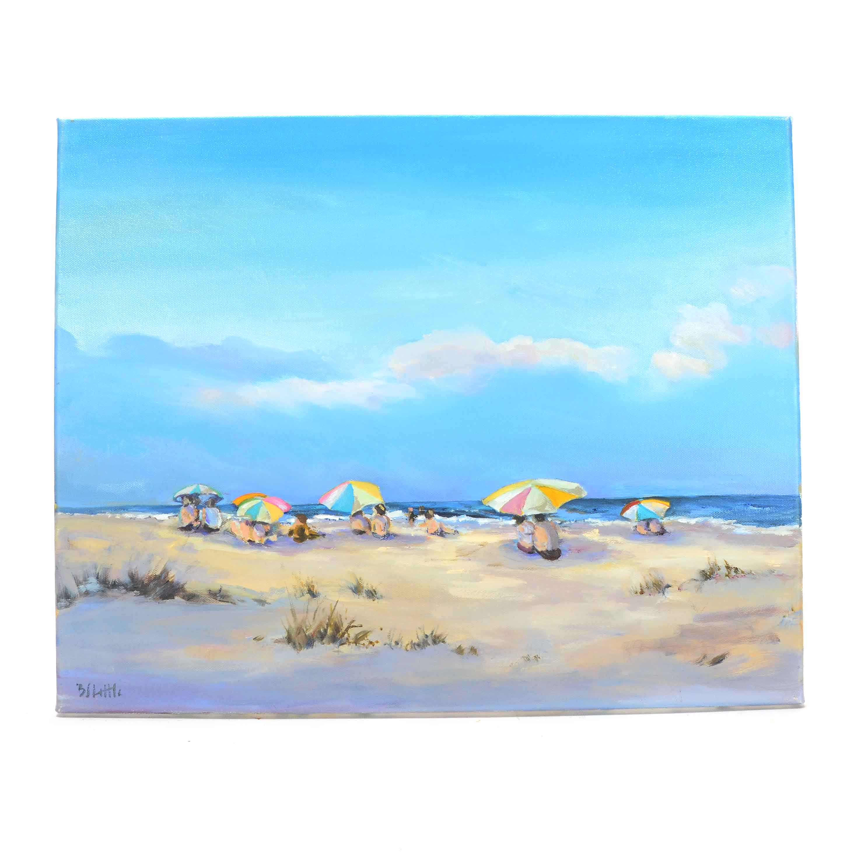 BJ Little Original Oil Painting on Canvas "On the Beach"