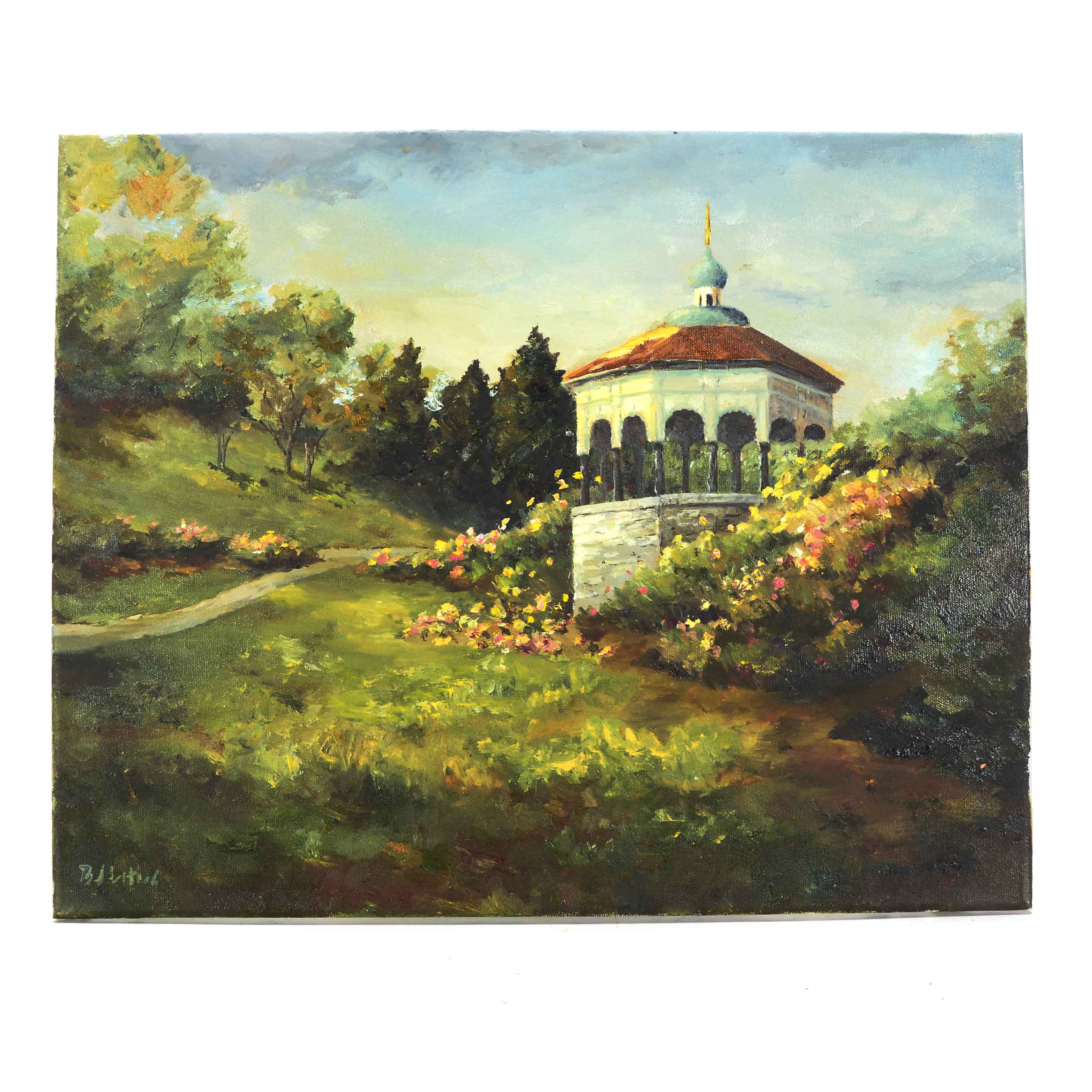 BJ Little Original Oil Painting on Canvas "Gazebo"