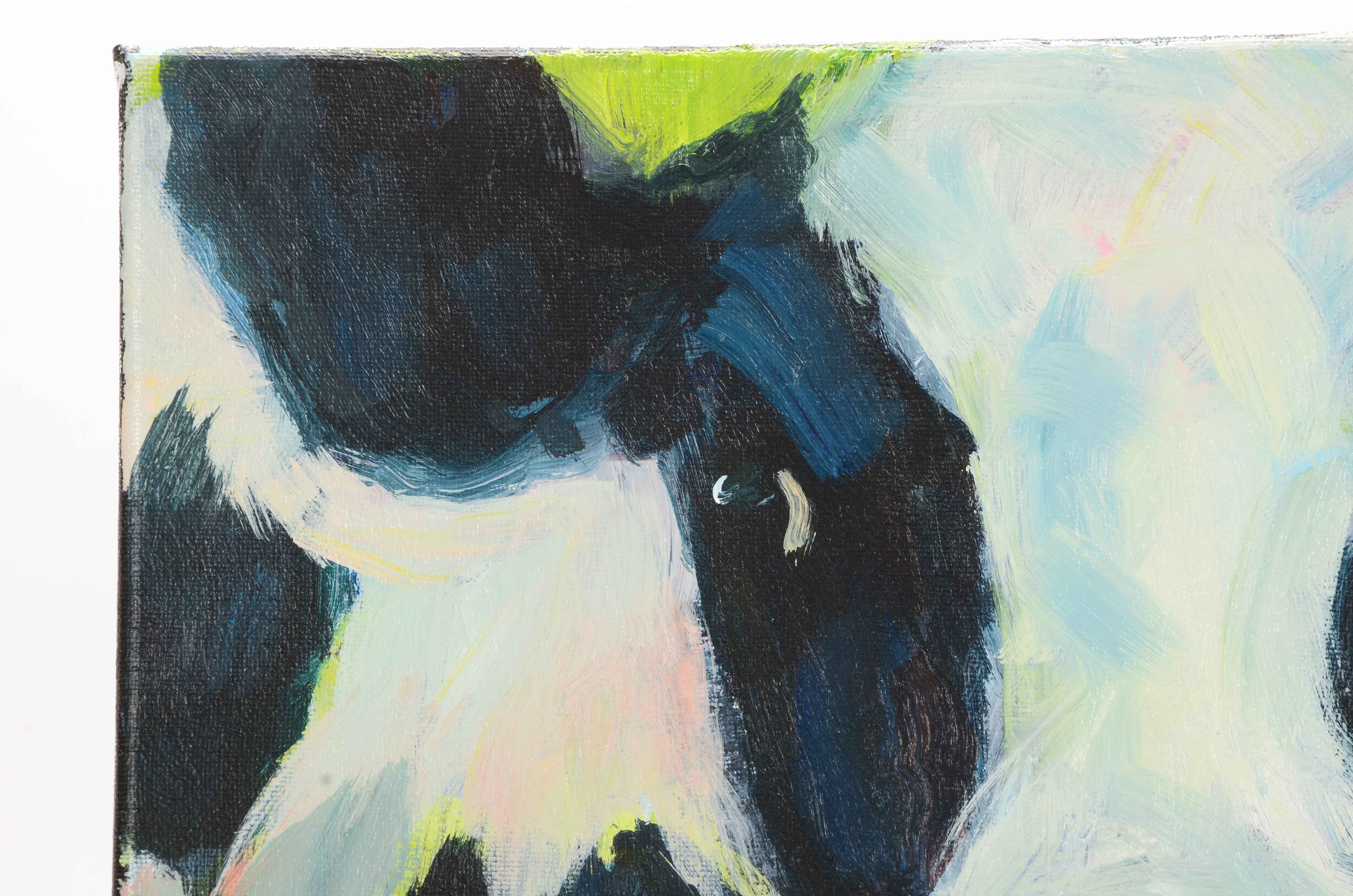 Elle Rains Original Acrylic Painting on Canvas of a Cow