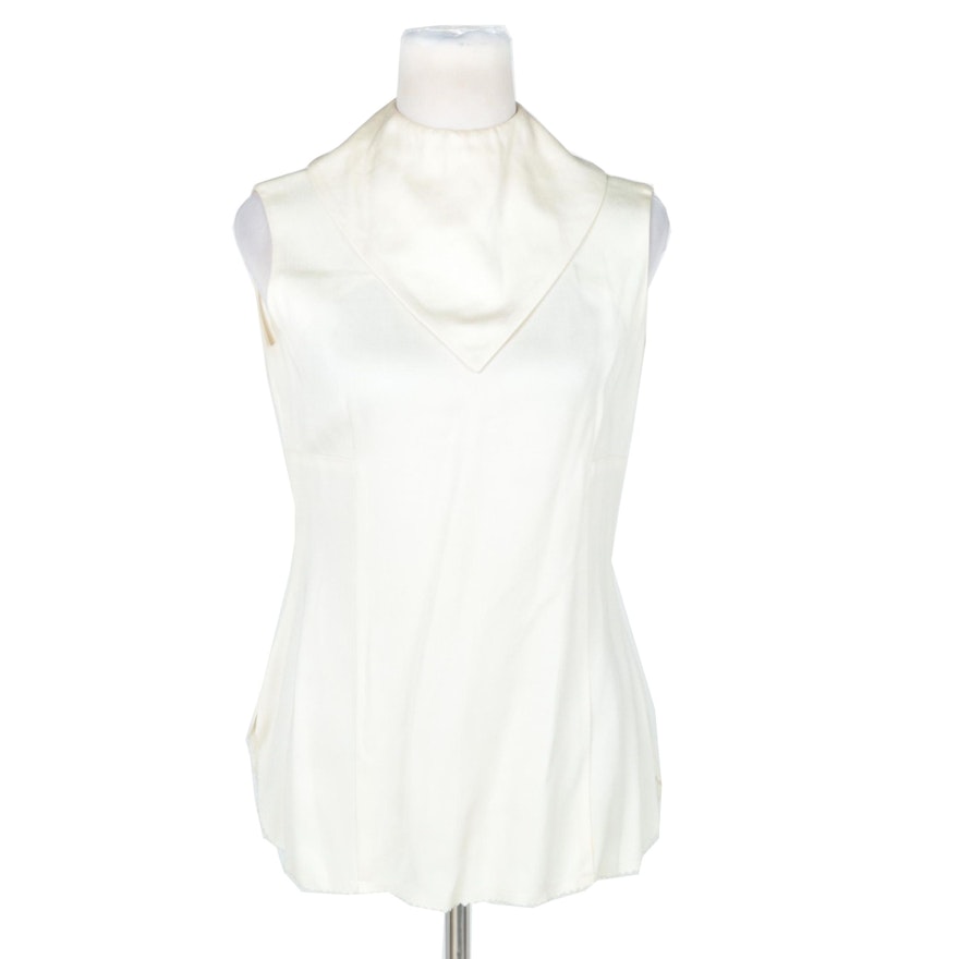 Women's Vintage Cardinali Sleeveless Cream Shirt