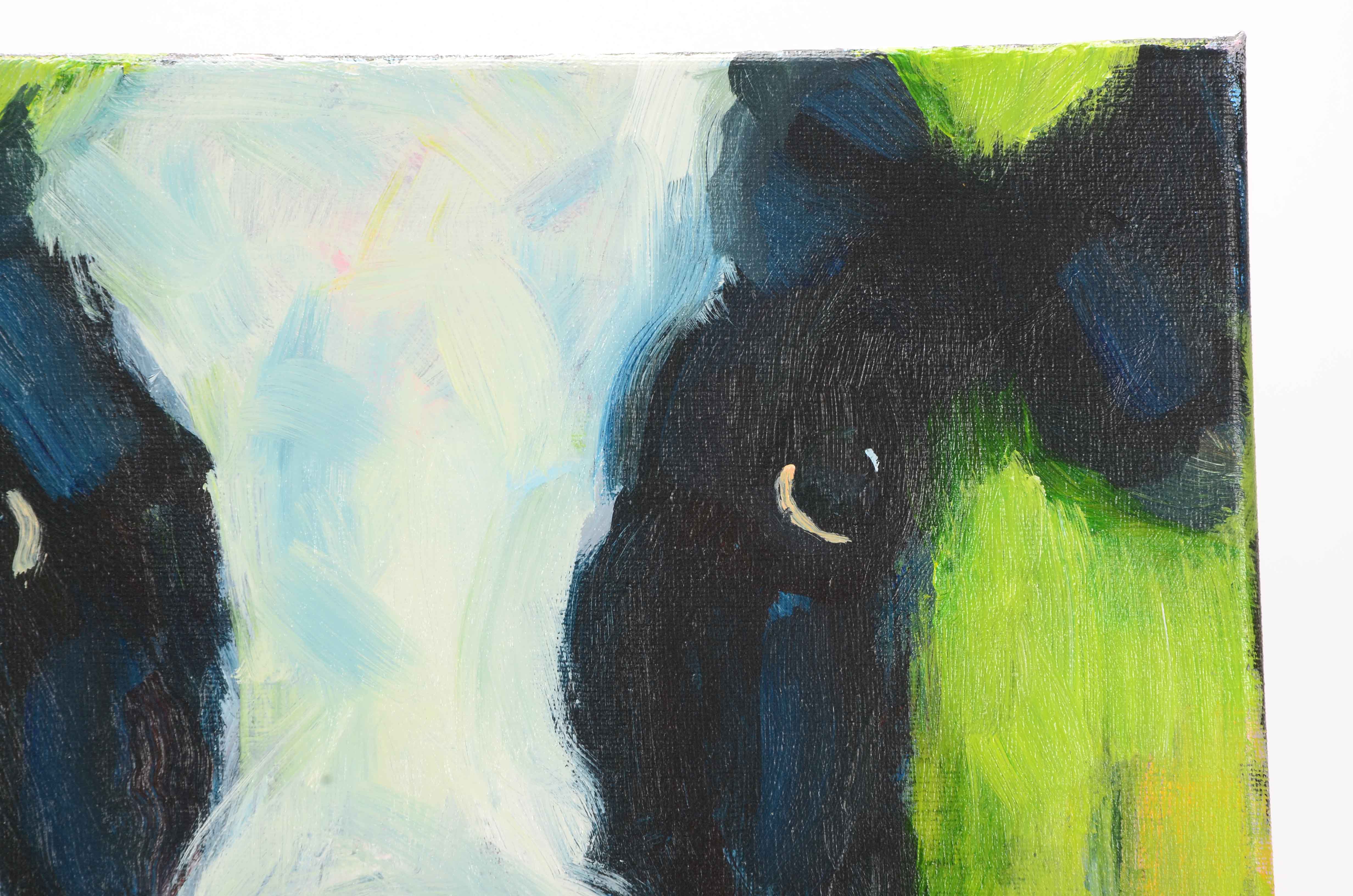 Elle Rains Original Acrylic Painting on Canvas of a Cow