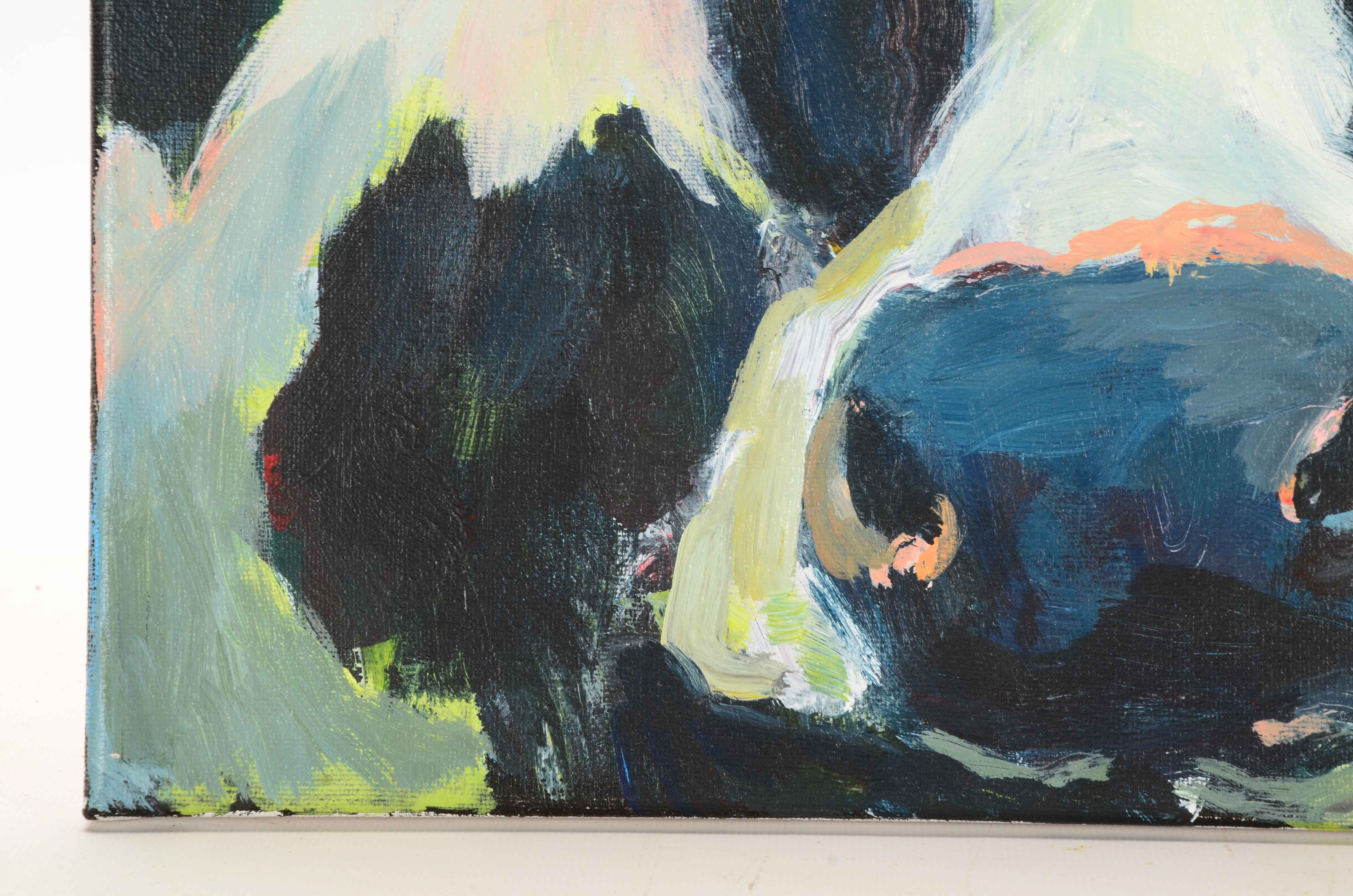 Elle Rains Original Acrylic Painting on Canvas of a Cow