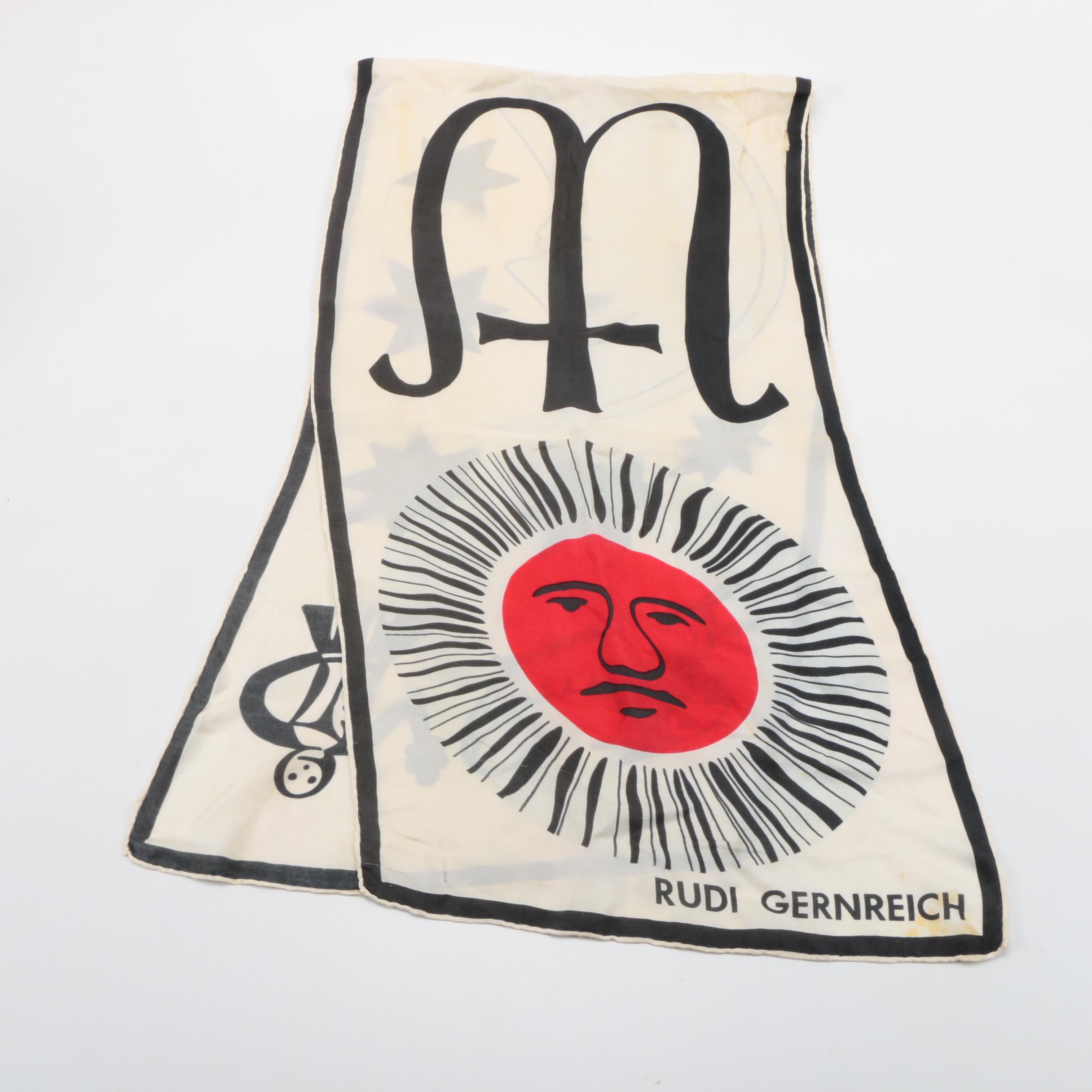 Rudi Gernreich Sun and Moon Silk Scarf