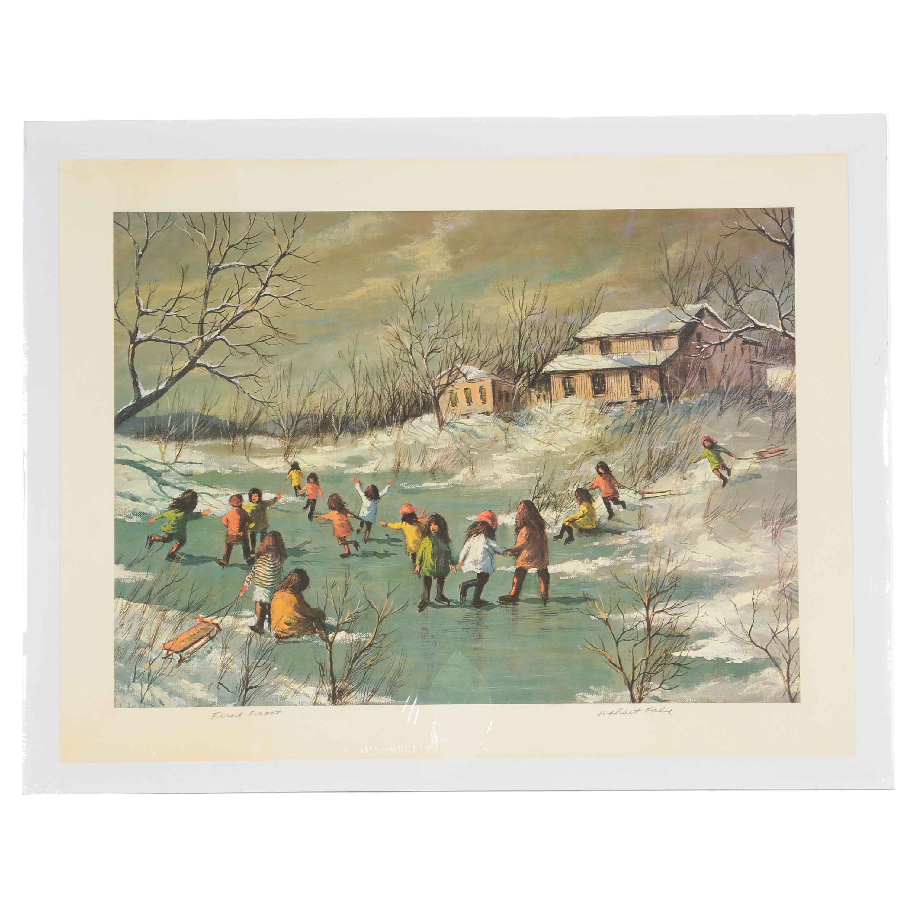 Robert Fabe Signed Offset Lithograph after "First Frost"