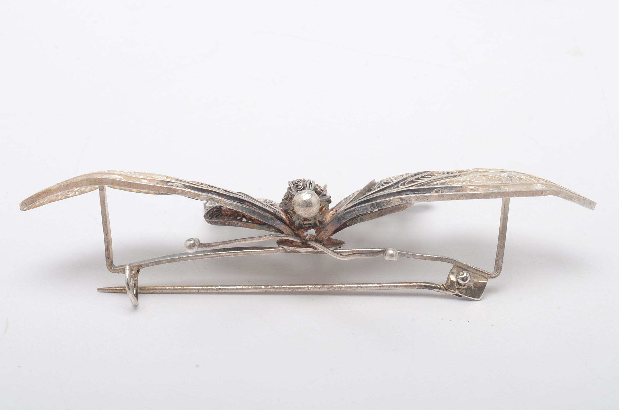 Vintage Sterling Silver Filigree Butterfly Brooch