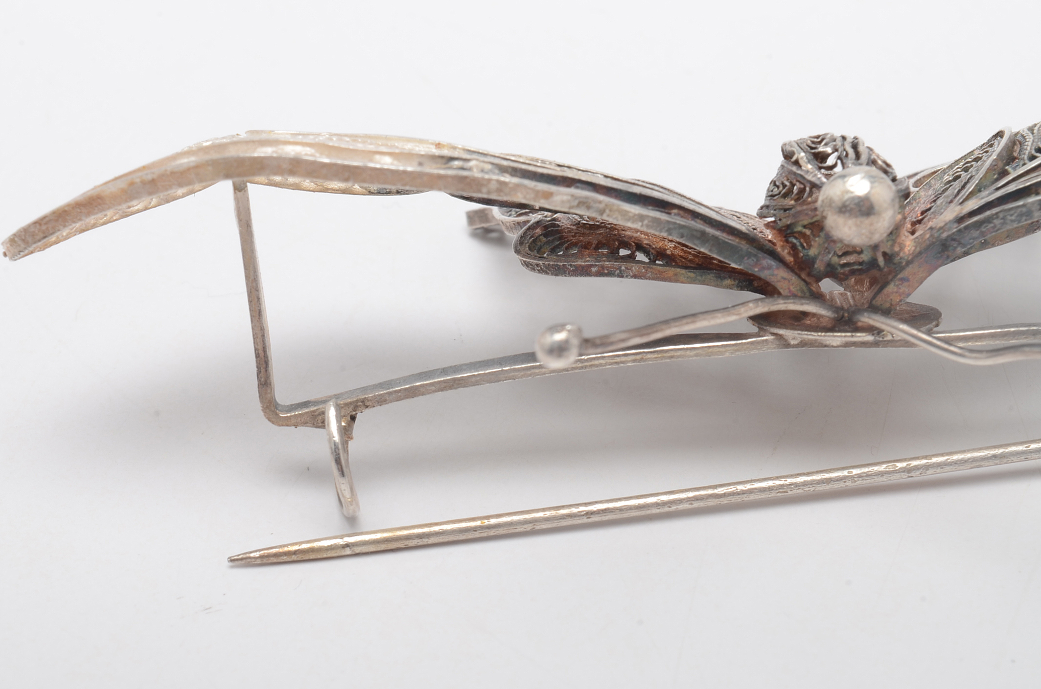 Vintage Sterling Silver Filigree Butterfly Brooch