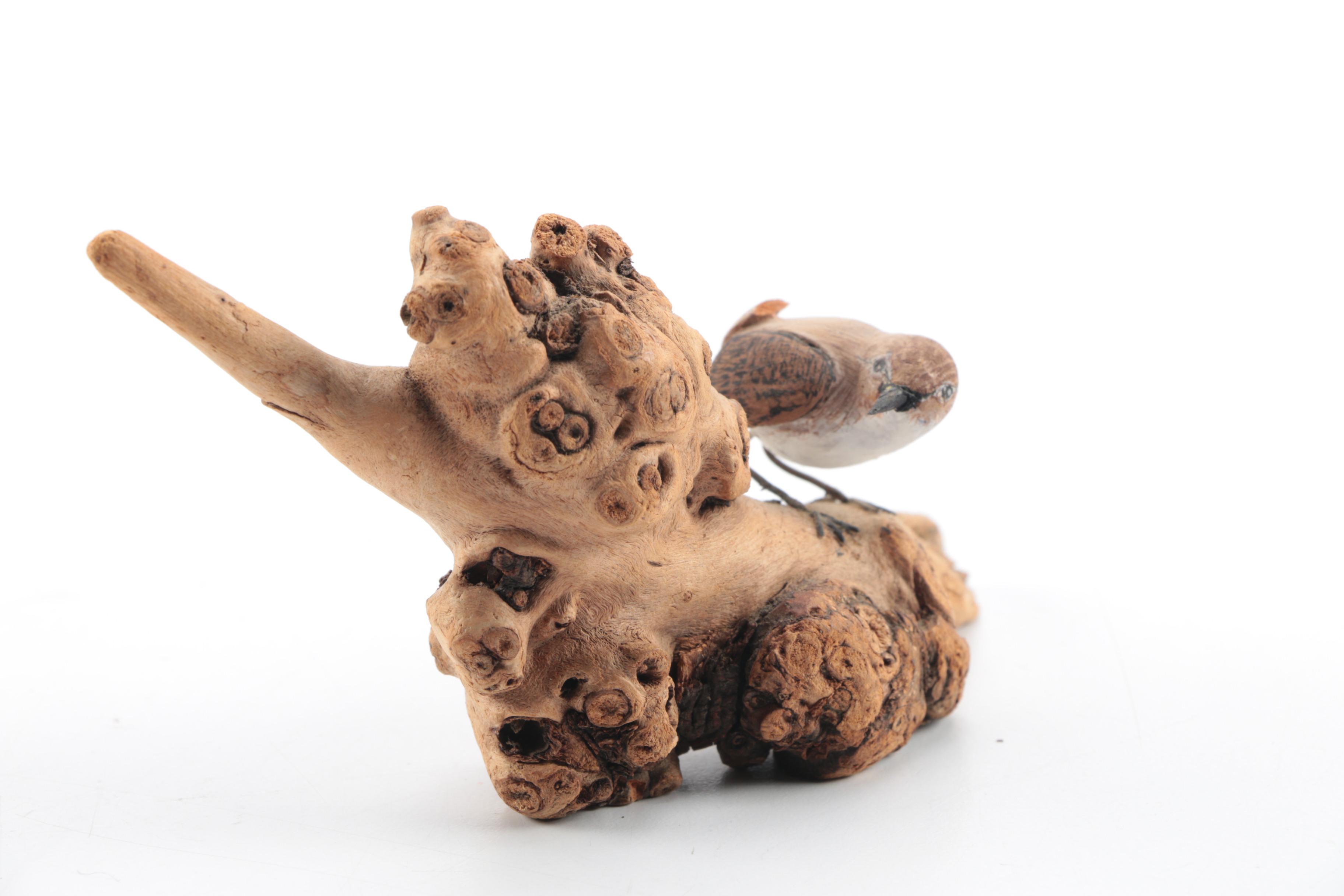 Roy Shehorn Hand-Carved Wooden Bird Figurines