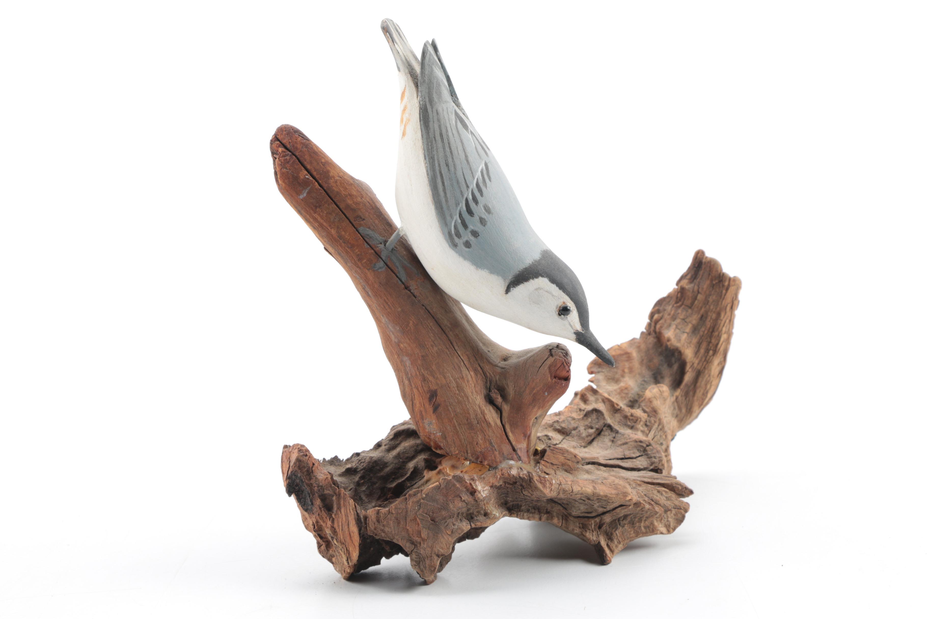 Roy Shehorn Hand-Carved Wooden Bird Figurines