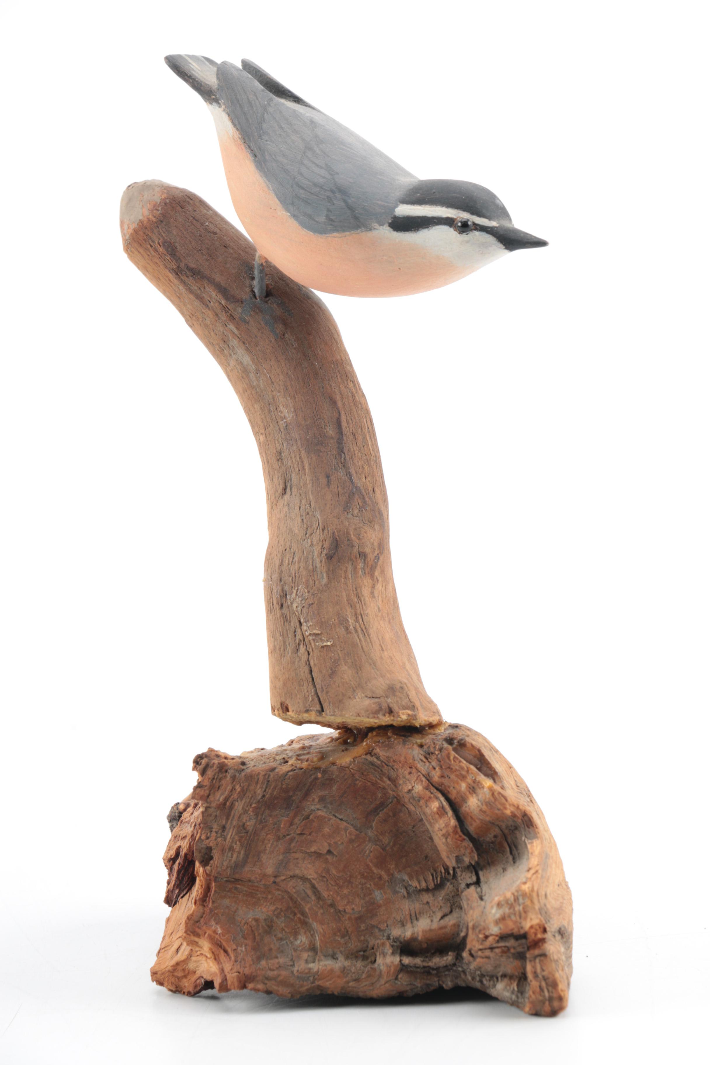 Roy Shehorn Hand-Carved Wooden Bird Figurines