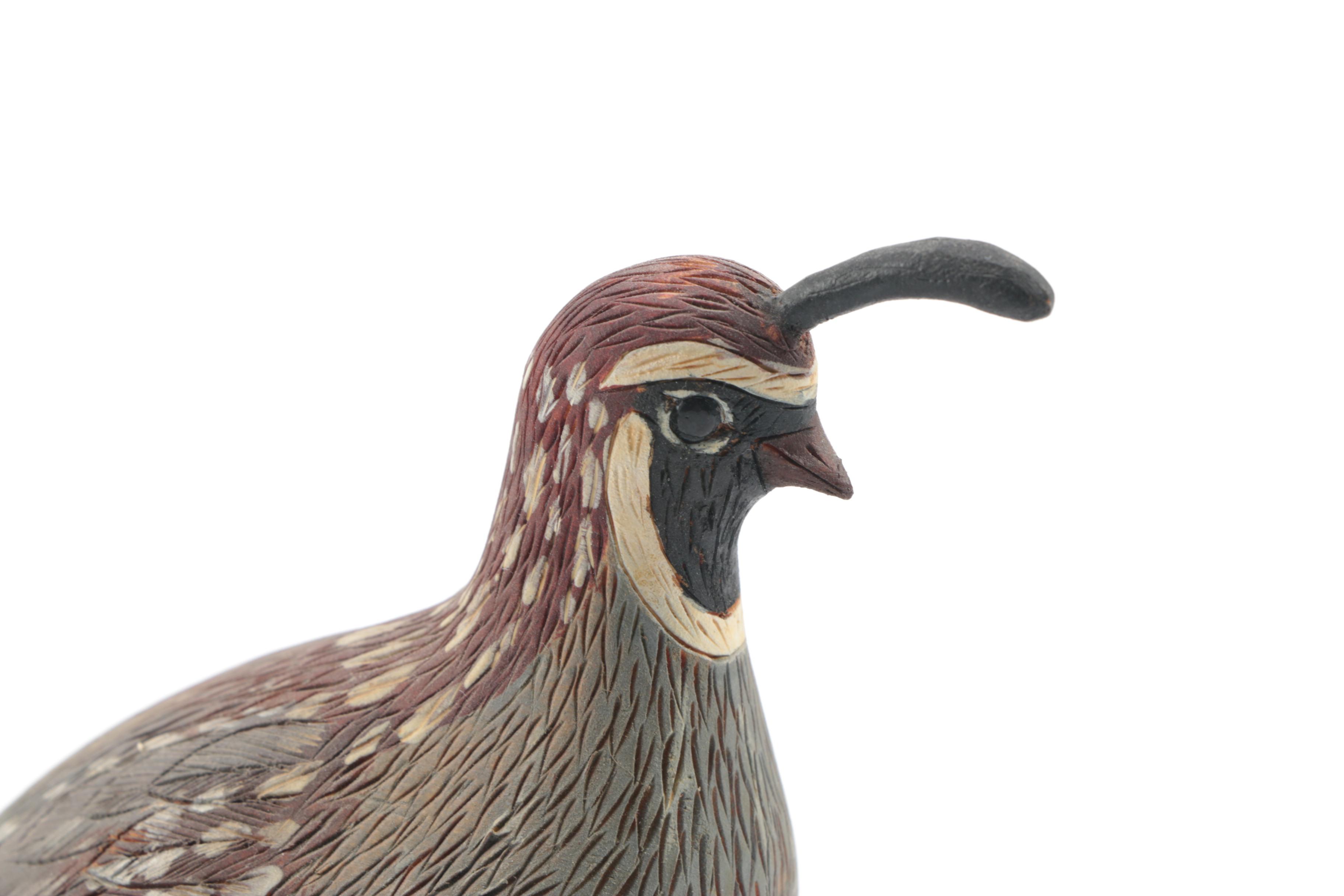 Roy Shehorn Hand-Carved Wooden Bird Figurines