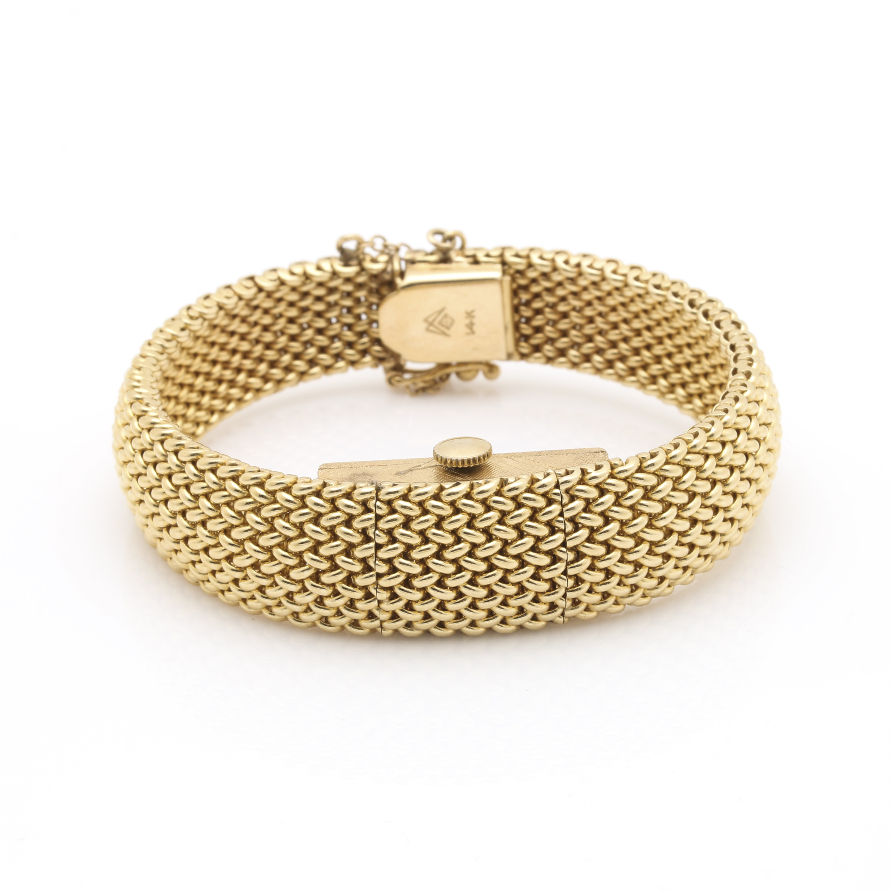 Geneve 14K Gold Bracelet Watch with Hidden Face