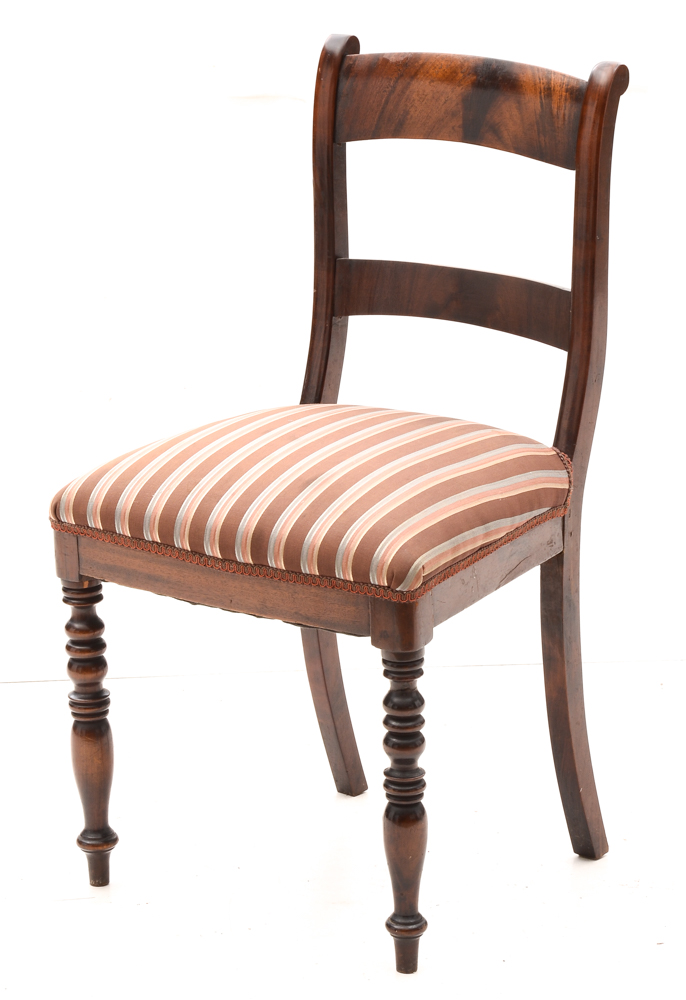 Eight Antique Empire Style Dining Chairs