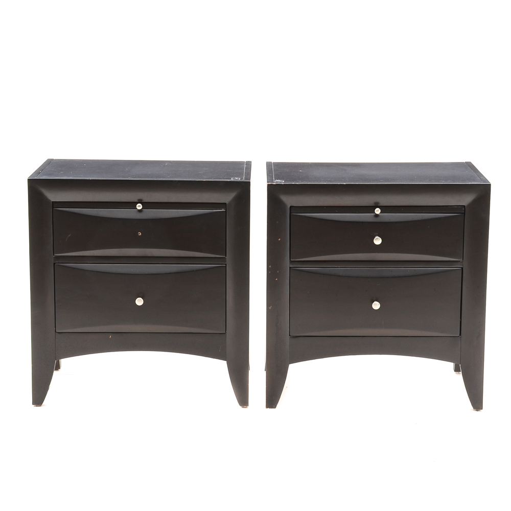 Pair of Contemporary End Tables in Black