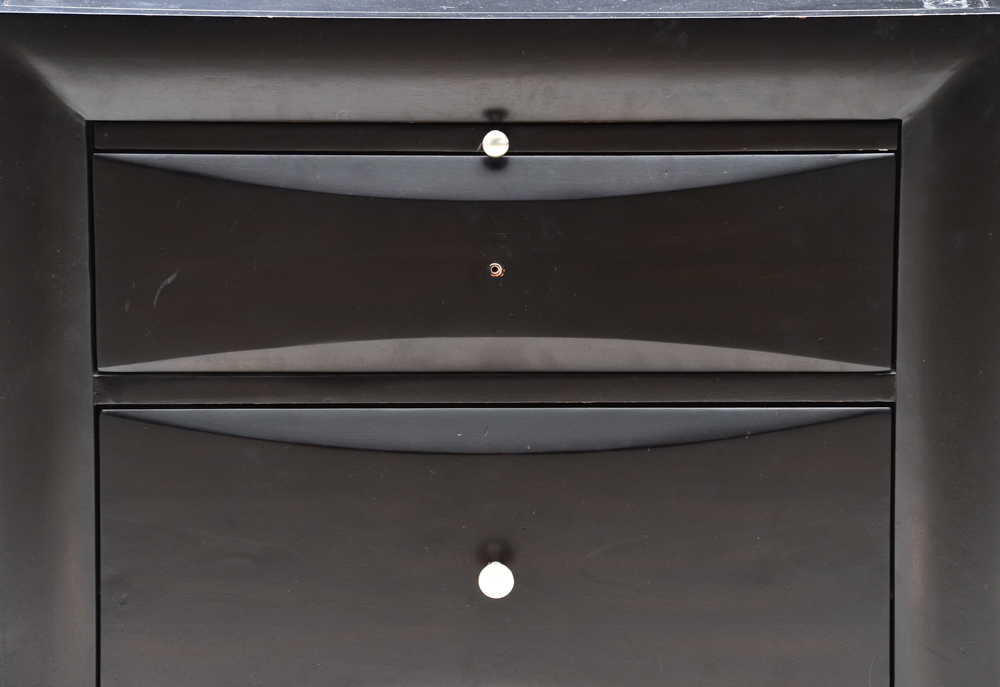 Pair of Contemporary End Tables in Black