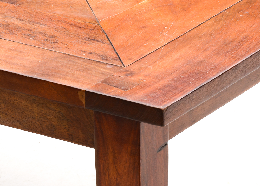 Contemporary Walnut Coffee Table and End Table