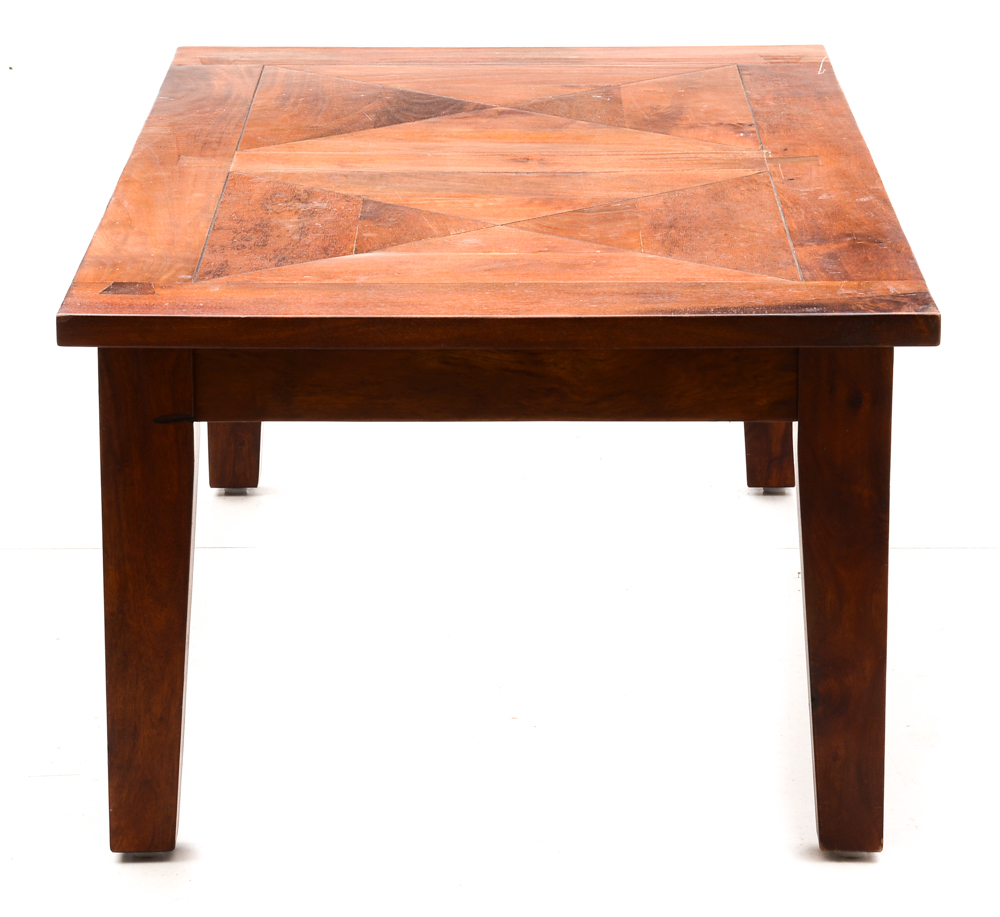 Contemporary Walnut Coffee Table and End Table