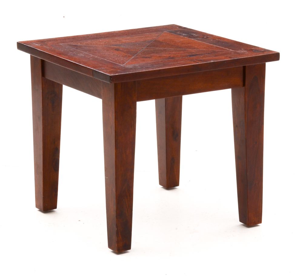 Contemporary Walnut Coffee Table and End Table