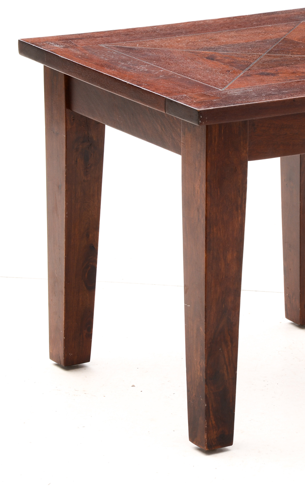 Contemporary Walnut Coffee Table and End Table