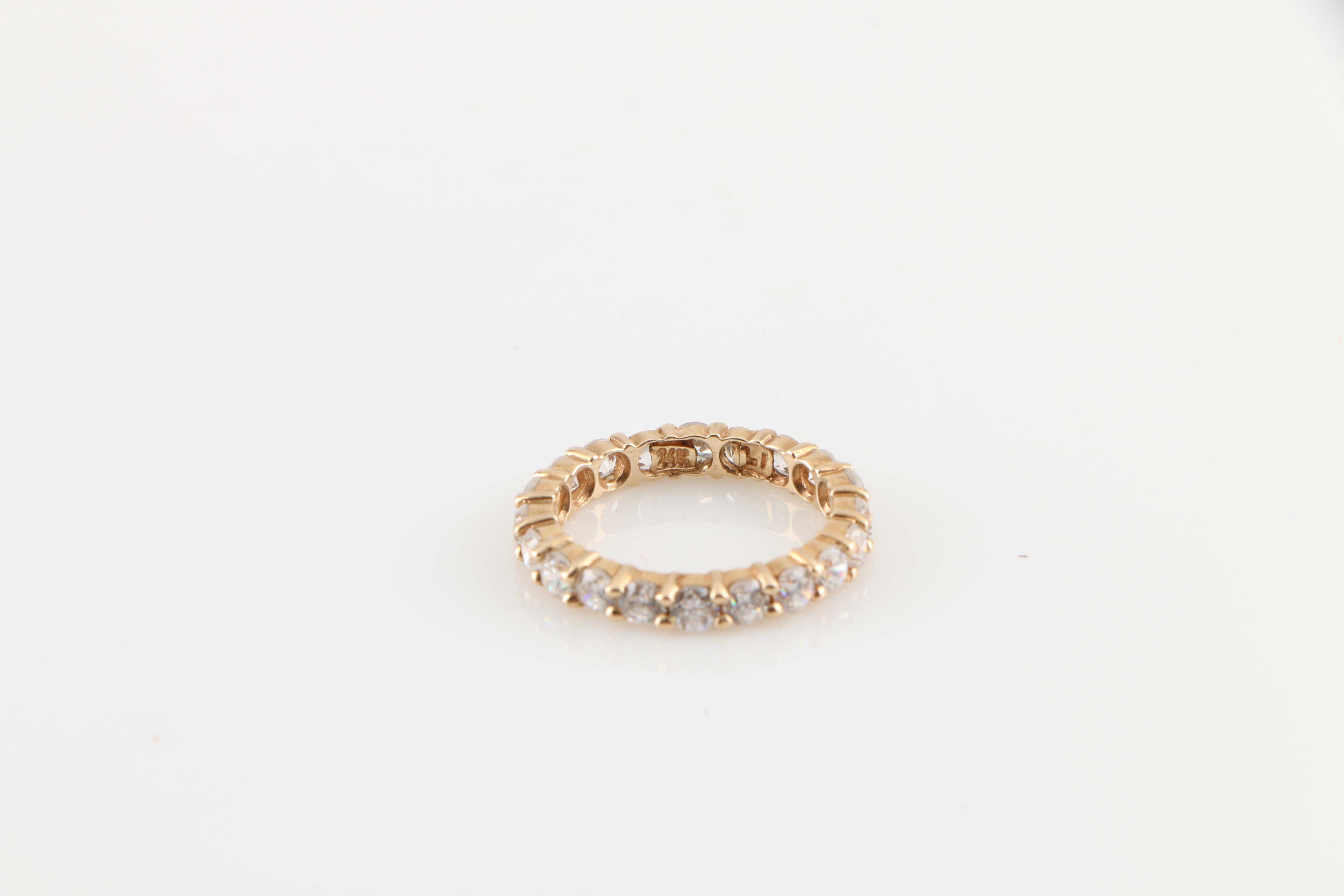 14K Yellow Gold Cubic Zirconia Eternity Band