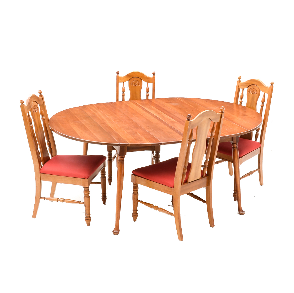 Drop-Leaf Table with Broyhill Chairs