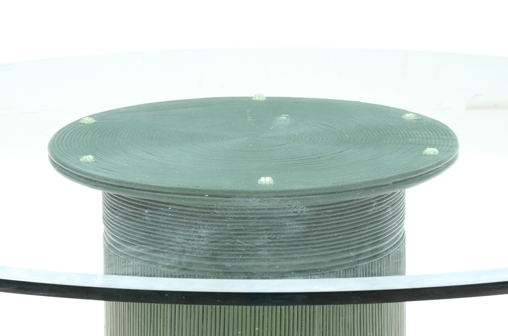 Circular Glass Top Dining Table with Chairs