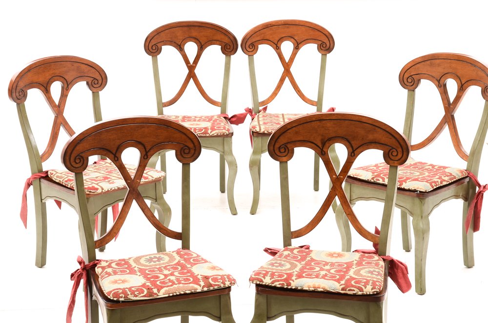 Circular Glass Top Dining Table with Chairs