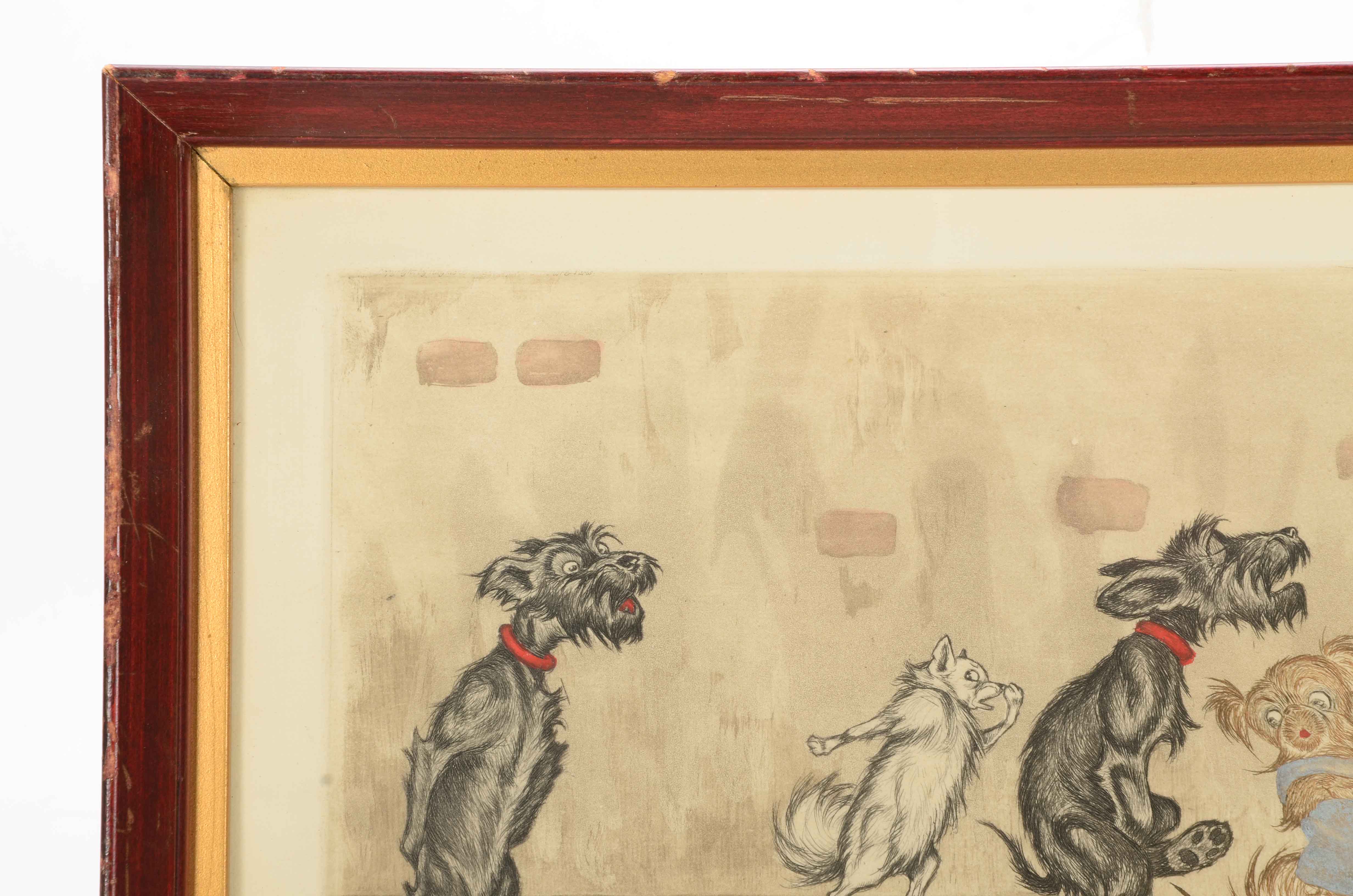 Boris O'Klein Hand Colored Etching with Aquatint "Sacun son Tour"