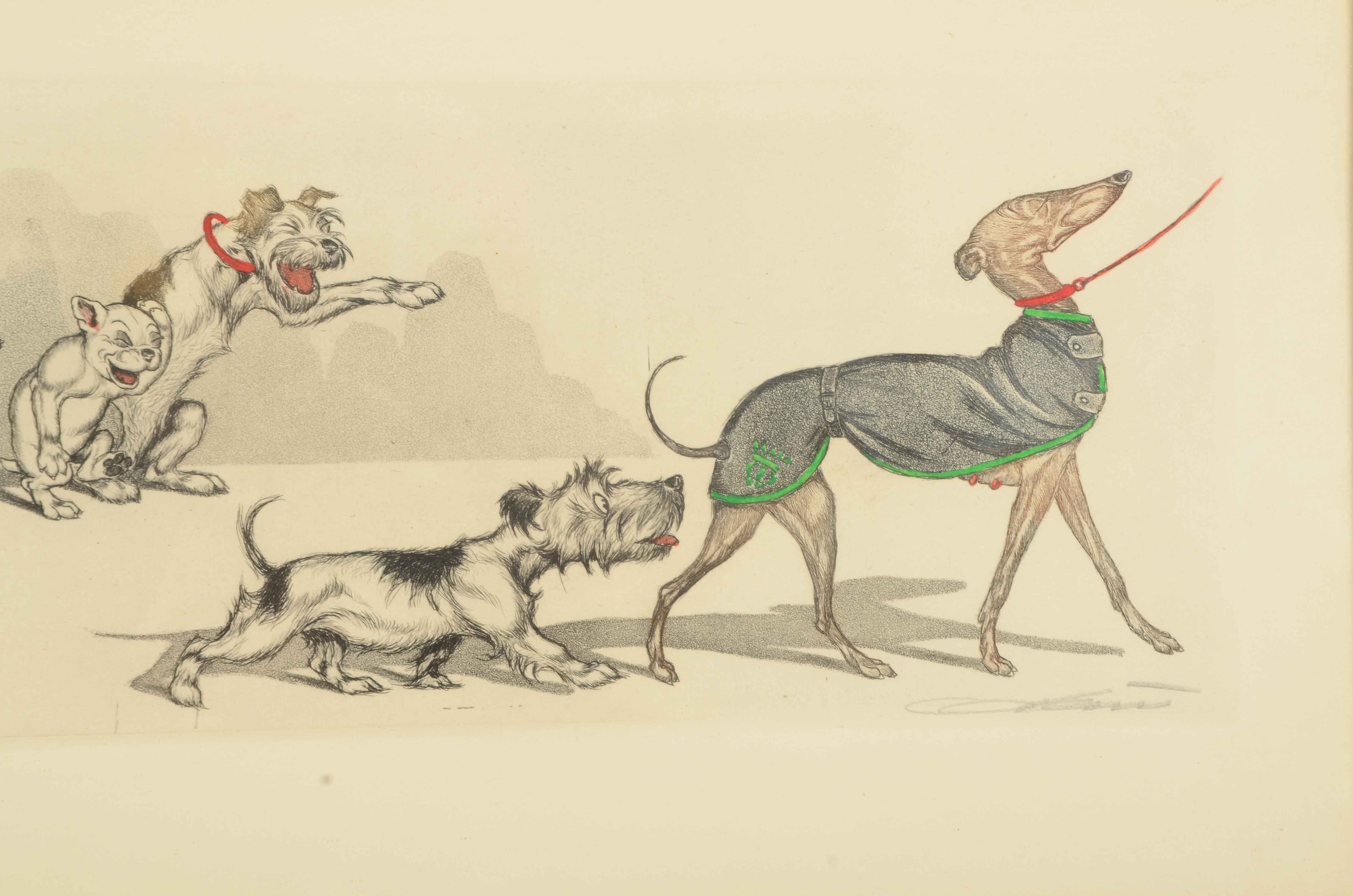 Boris O'Klein Hand-colored Etching with Aquatint"De Sans Interdit!"