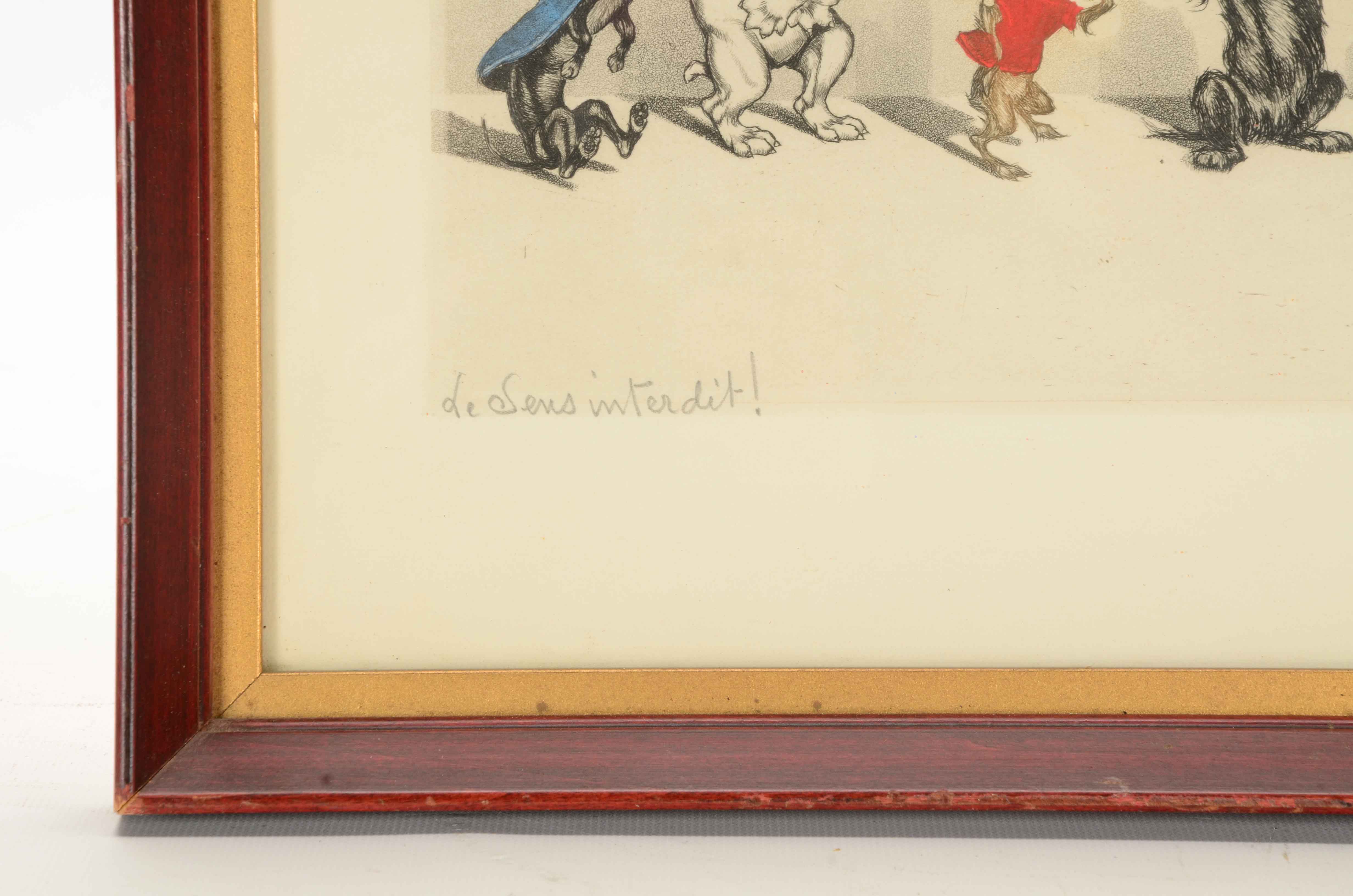 Boris O'Klein Hand-colored Etching with Aquatint"De Sans Interdit!"