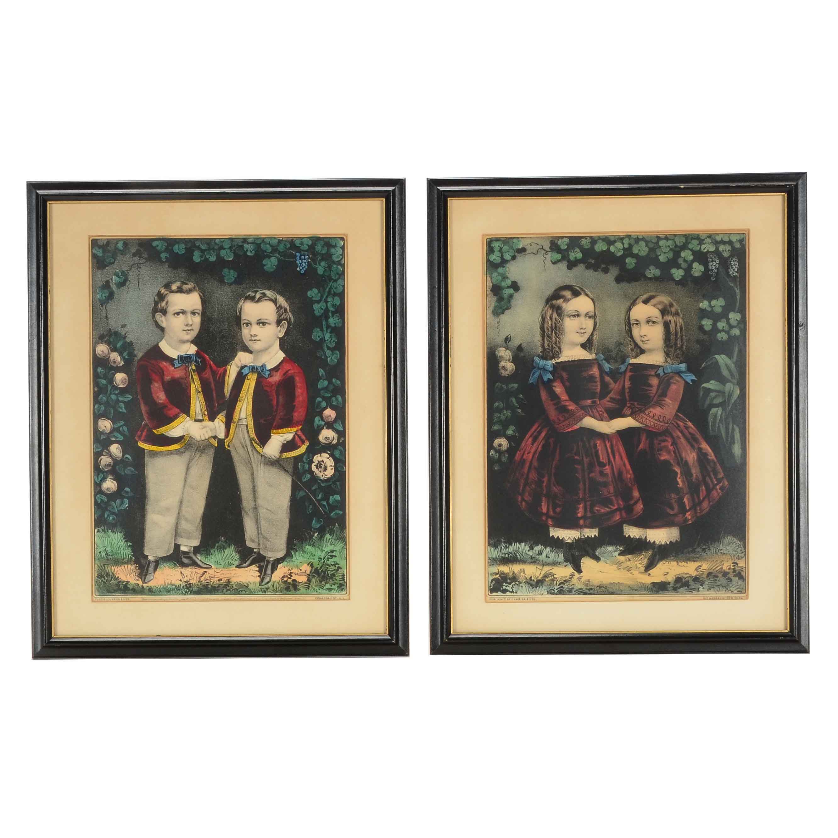 Two Currier & Ives Hand-colored Lithographs