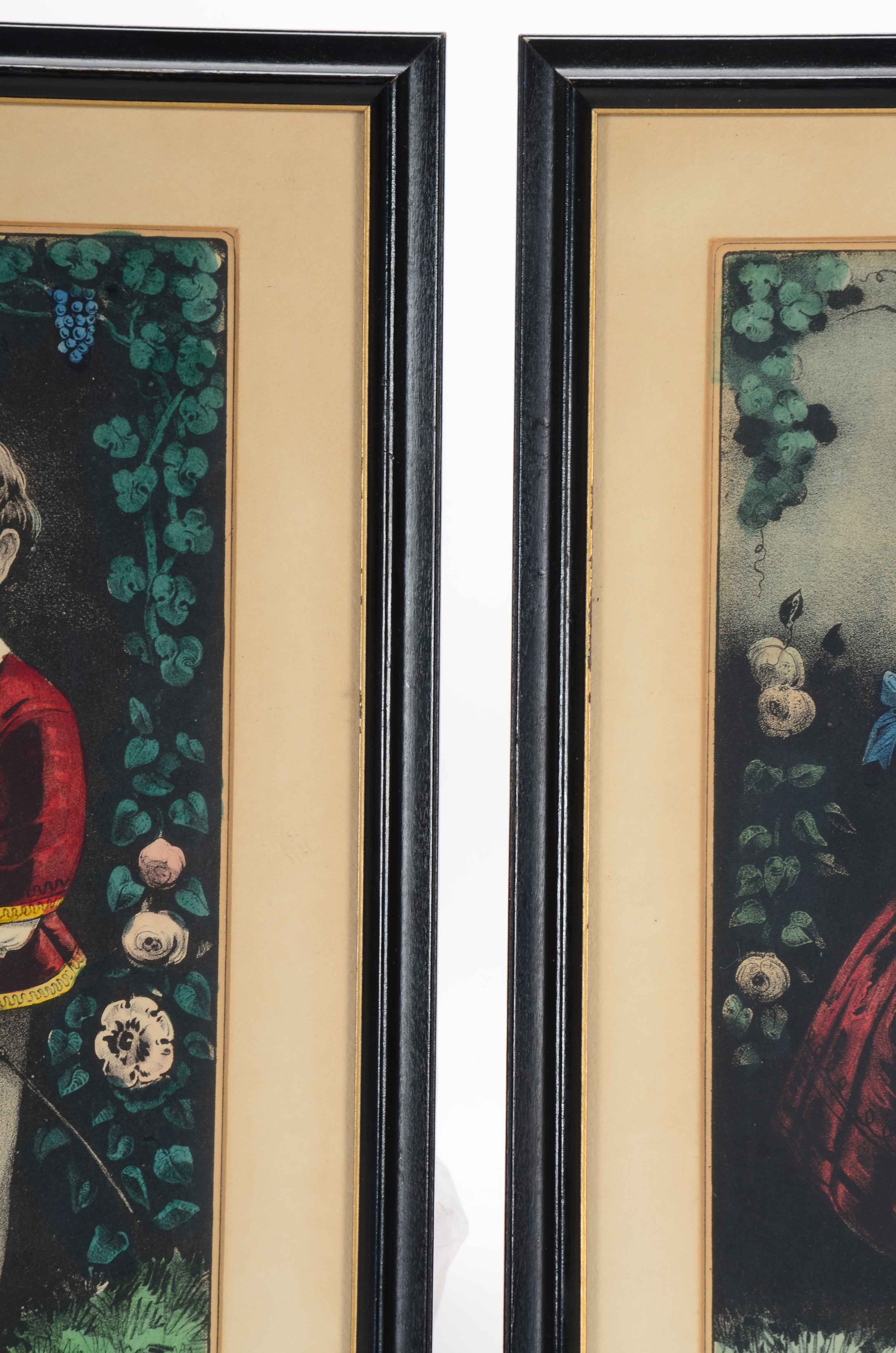 Two Currier & Ives Hand-colored Lithographs