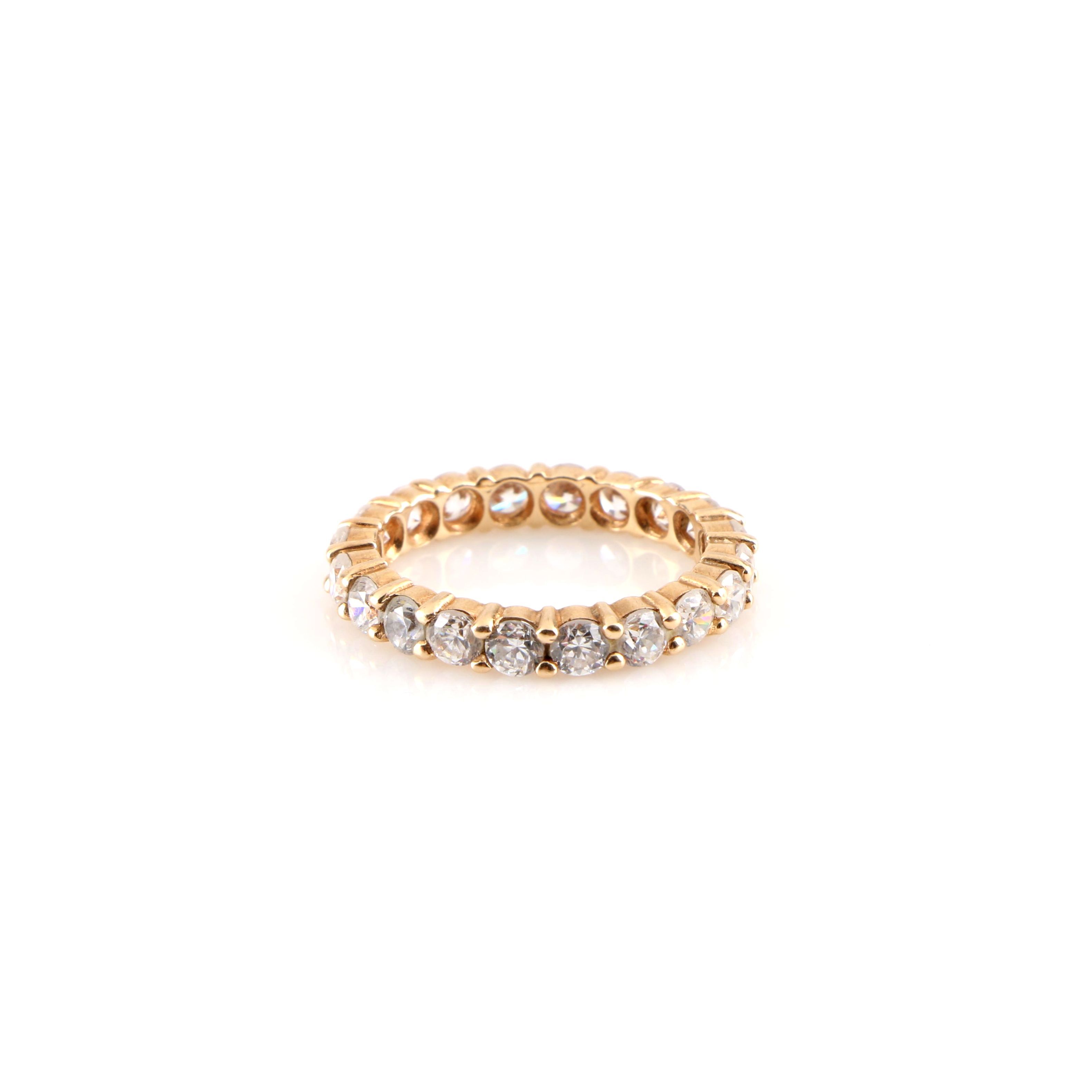 14K Yellow Gold Cubic Zirconia Eternity Band