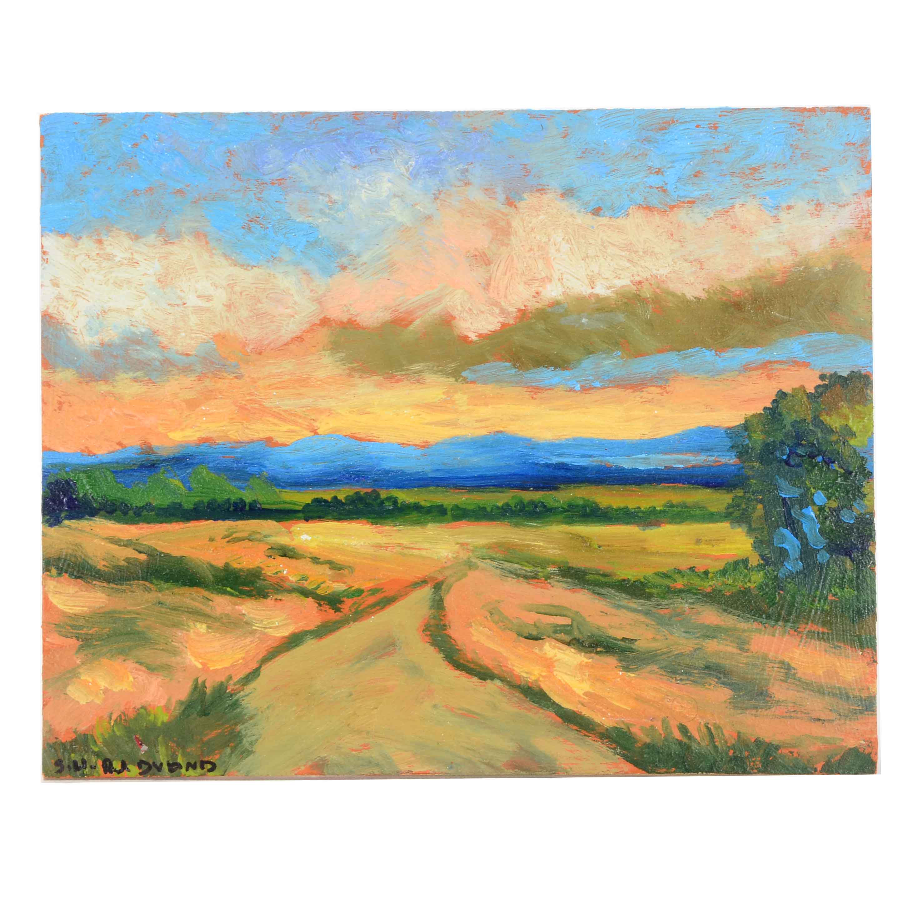 Sulmaz H. Radvand Original Acrylic on Panel Landscape Painting