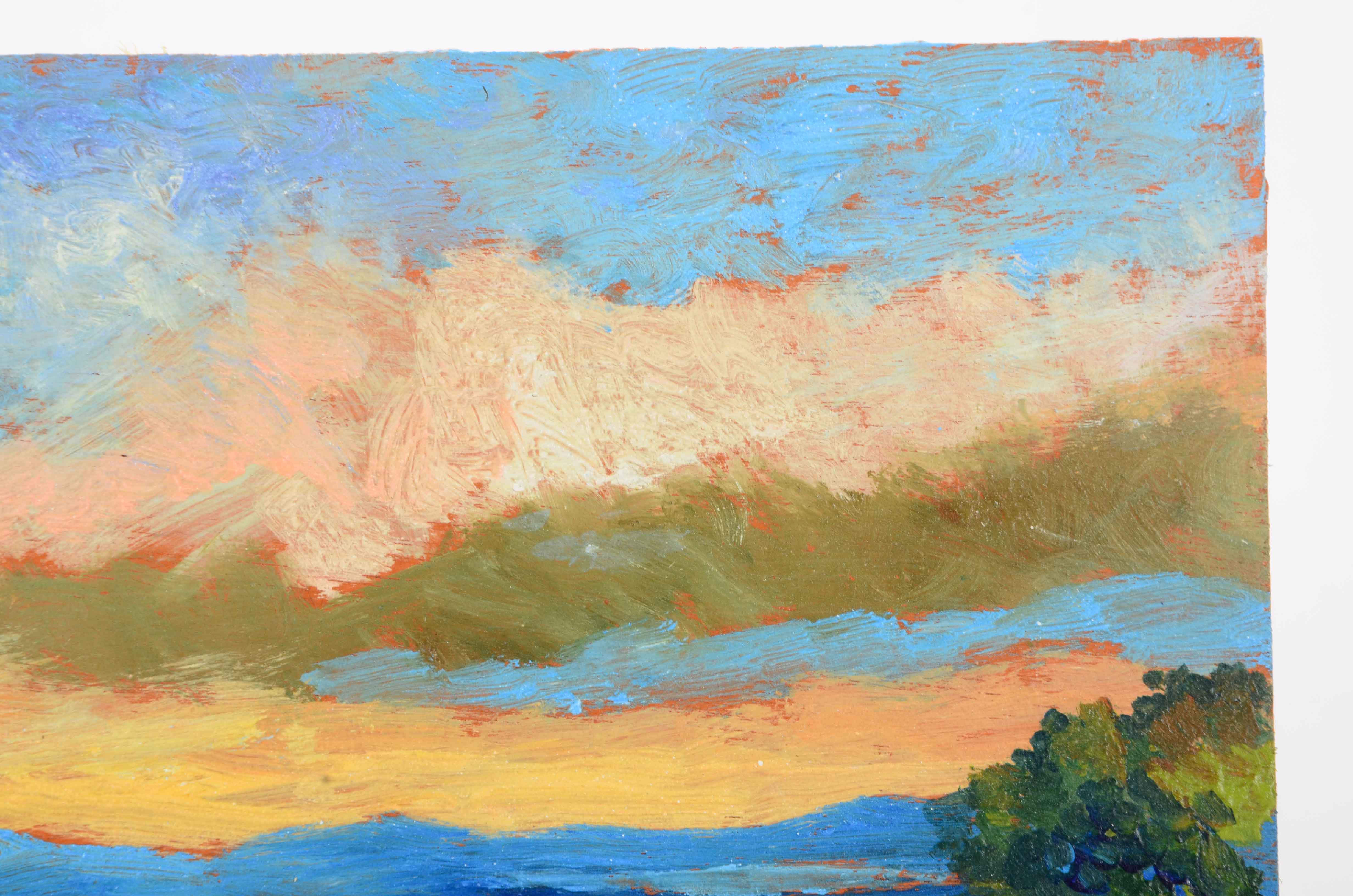 Sulmaz H. Radvand Original Acrylic on Panel Landscape Painting