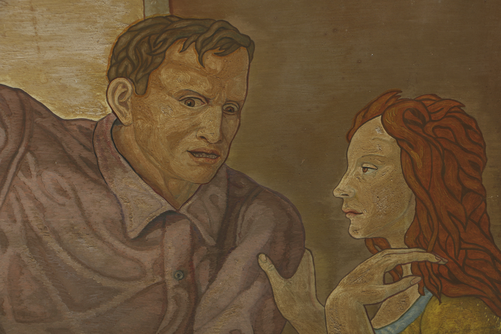 Carlo Di Paolo Oil Painting on Masonite "The Freudians"