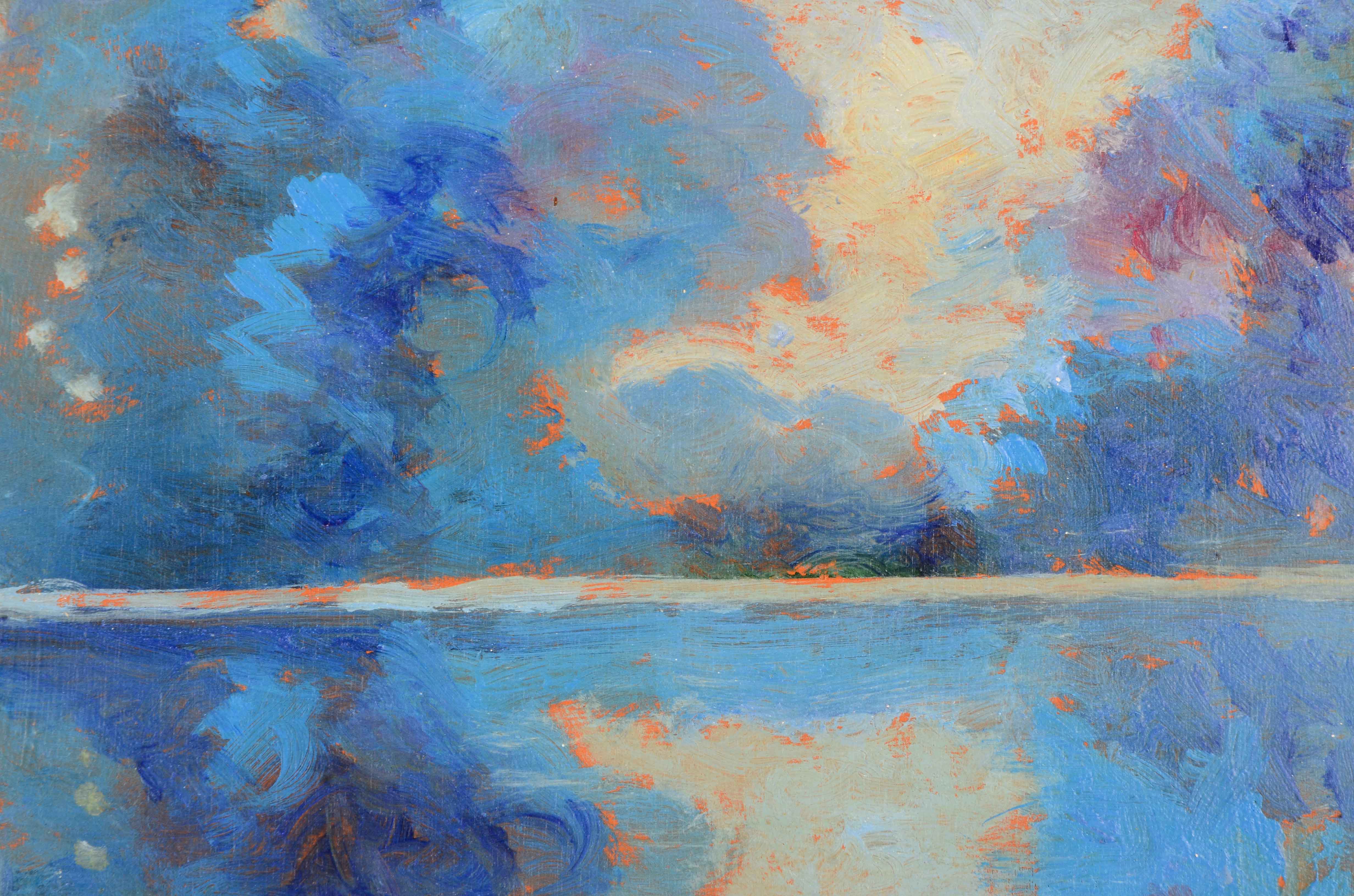 Sulmaz H. Radvand Original Acrylic on Panel Landscape Painting