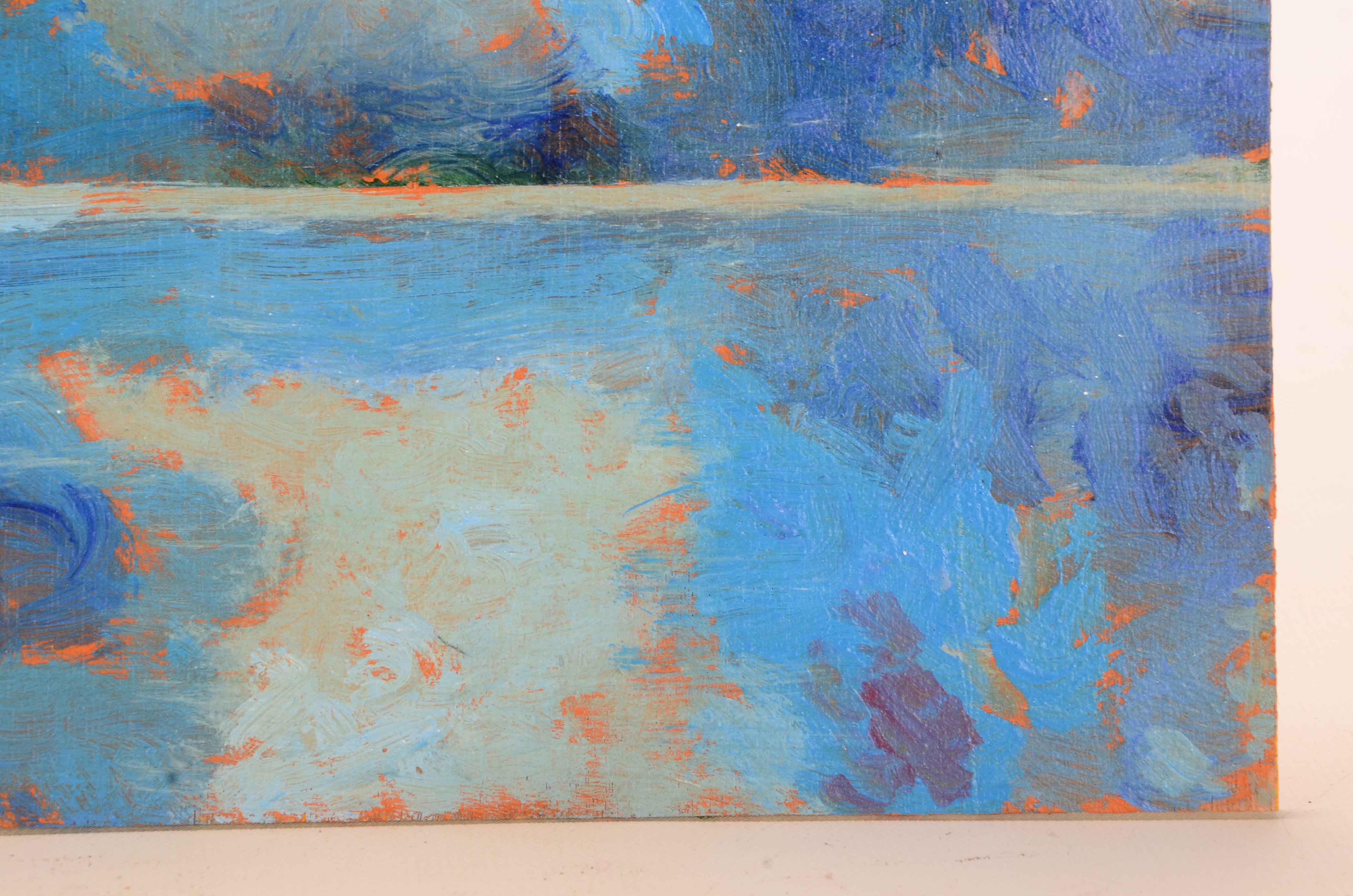 Sulmaz H. Radvand Original Acrylic on Panel Landscape Painting