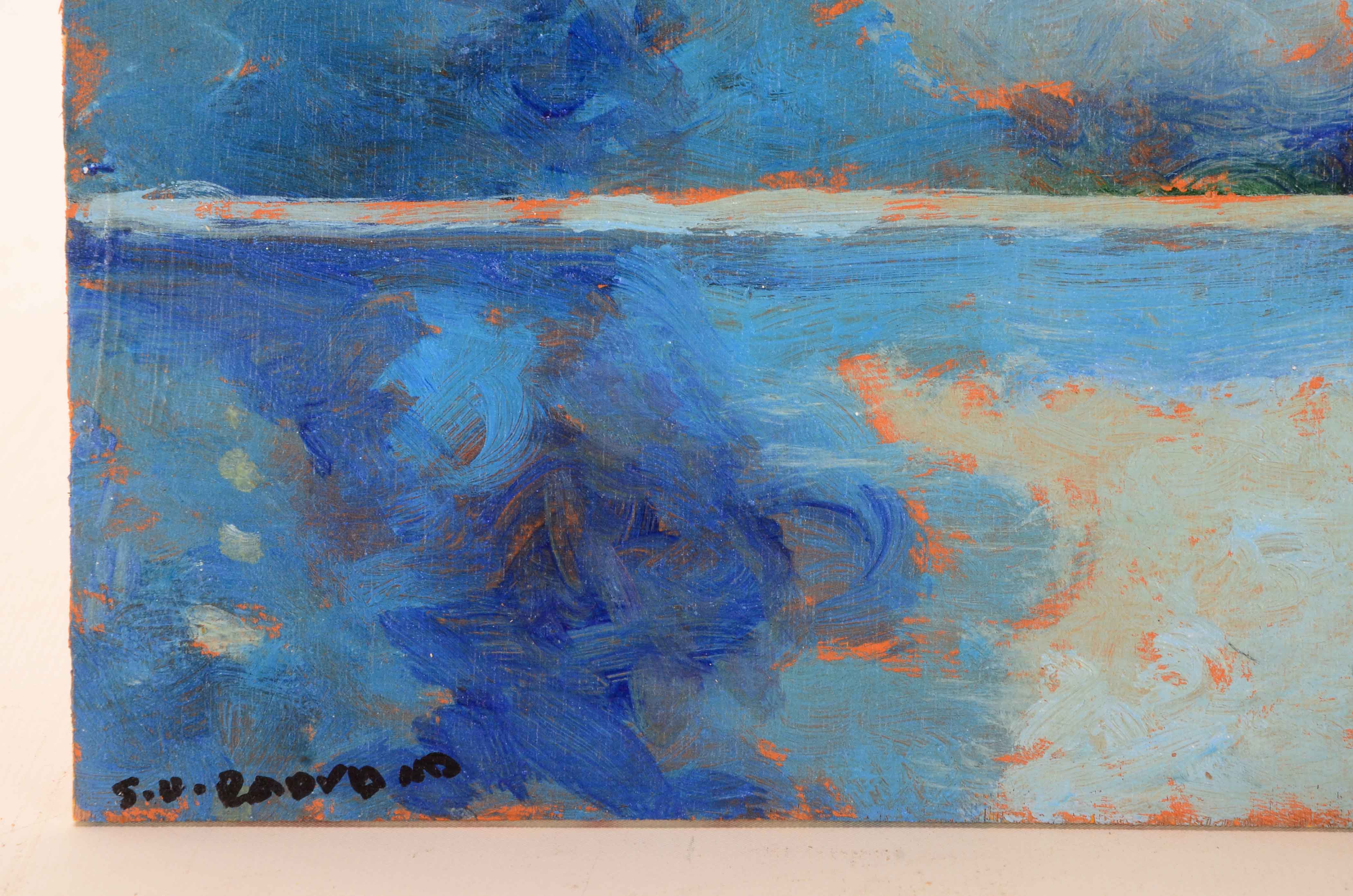 Sulmaz H. Radvand Original Acrylic on Panel Landscape Painting