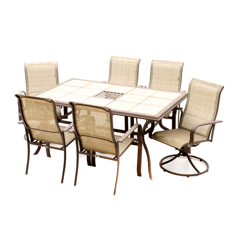 Tile Top Patio Table with Chairs