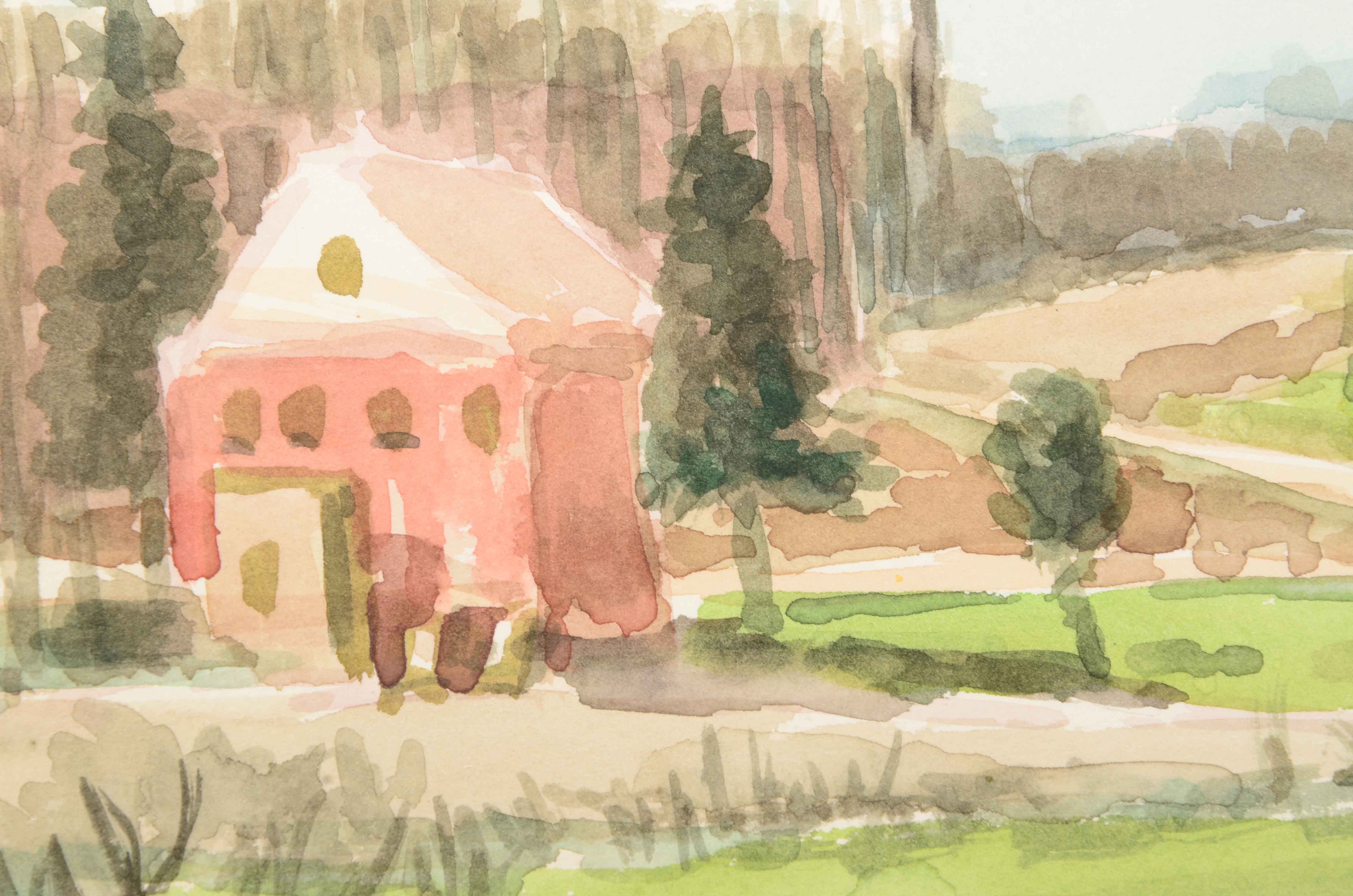 Robert Lahman Two Watercolor Paintings of Landscapes