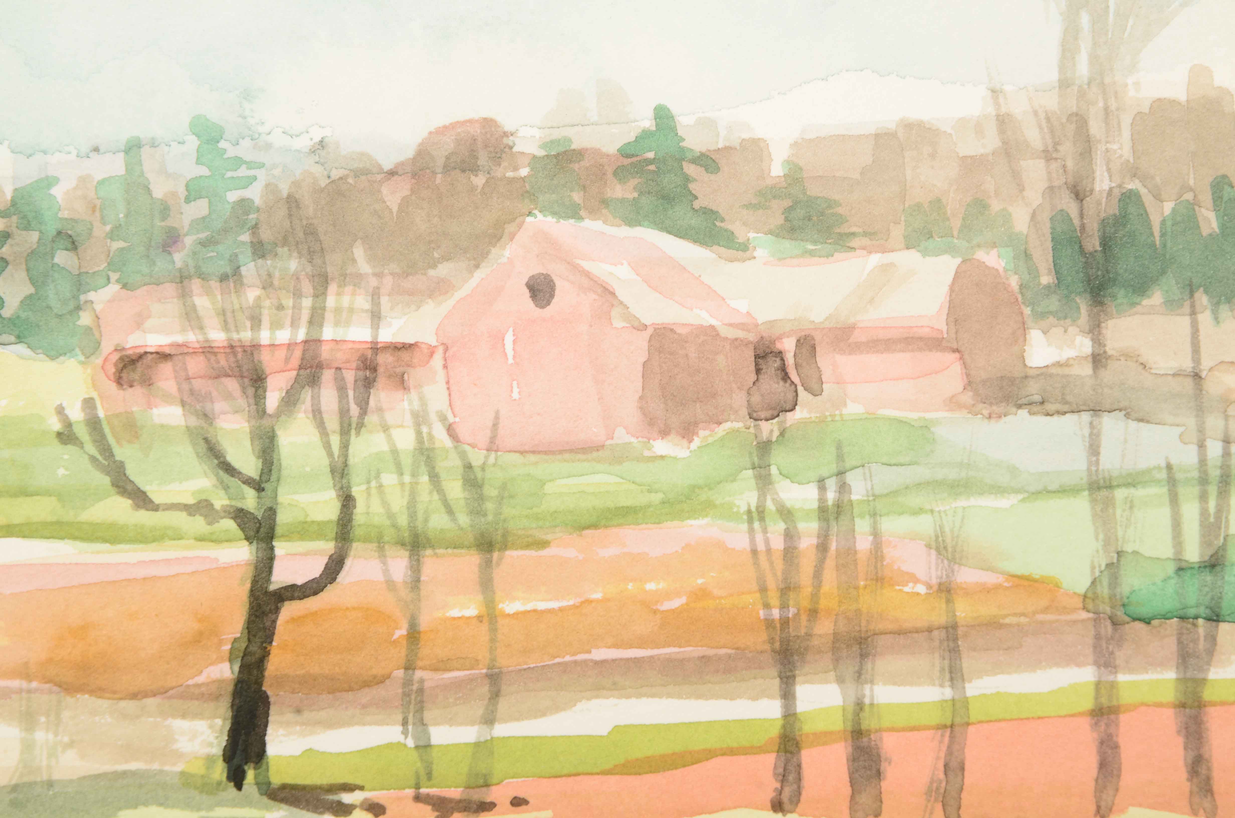 Robert Lahman Two Watercolor Paintings of Landscapes