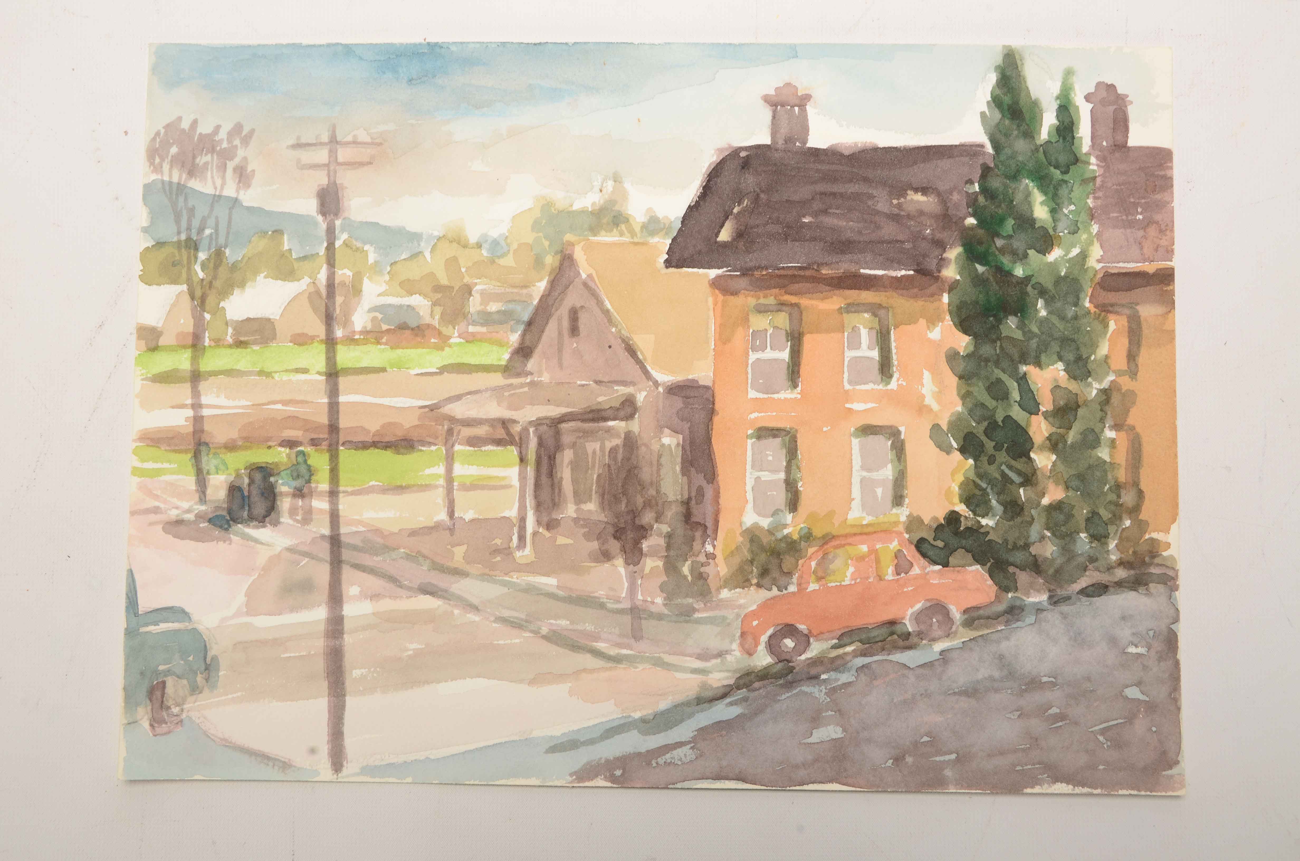 Robert Lahman Two Watercolor Paintings of Landscapes