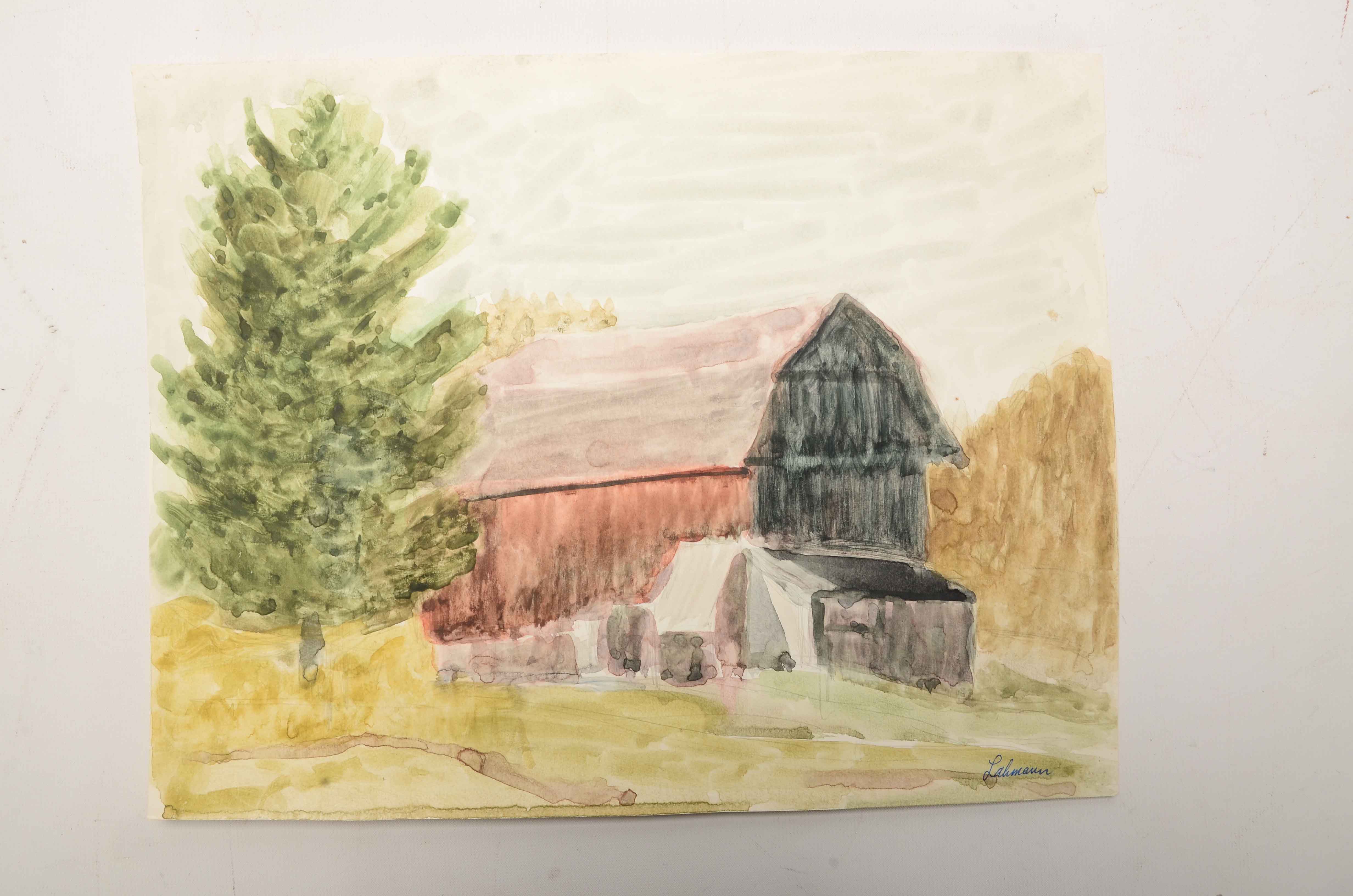 Robert Lahmann Three Watercolor Paintings