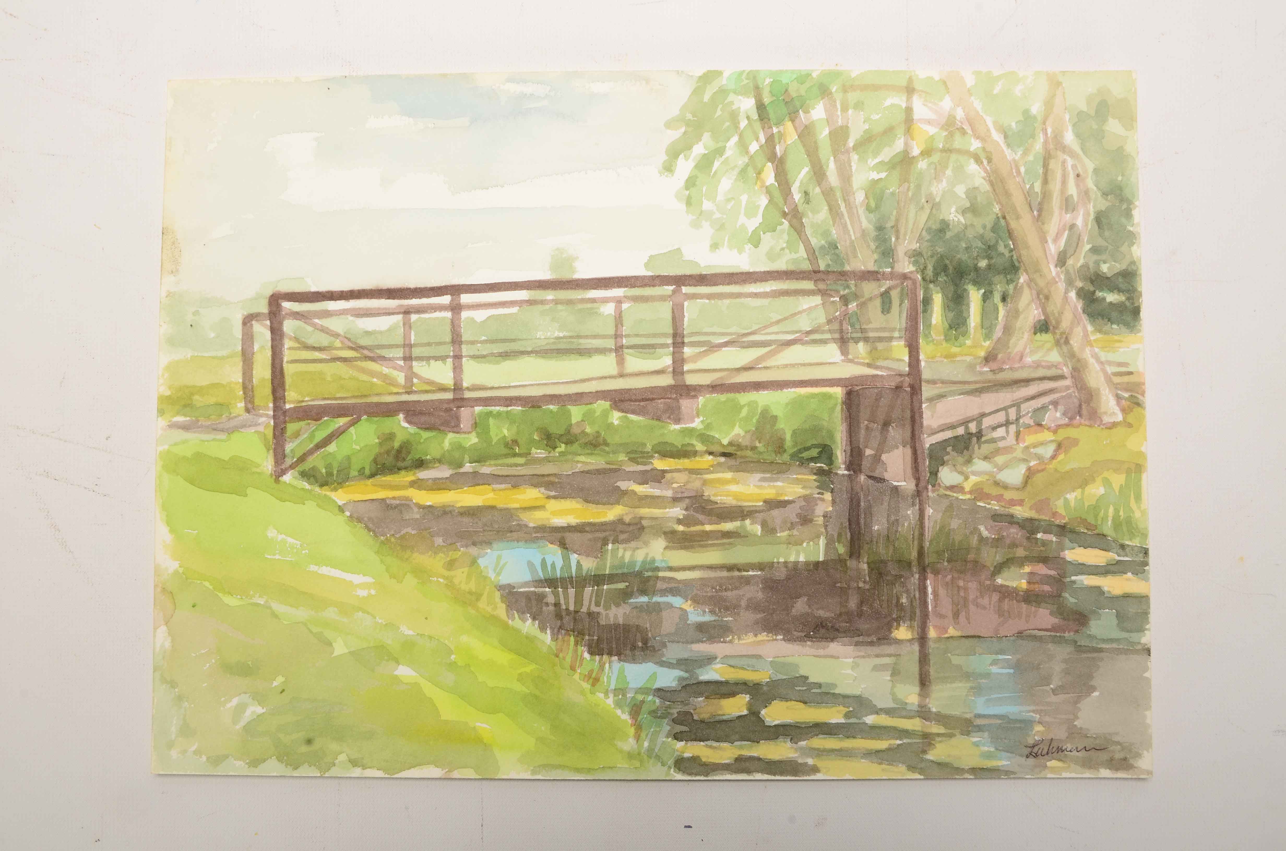 Robert Lahmann Three Watercolor Paintings of Landscapes