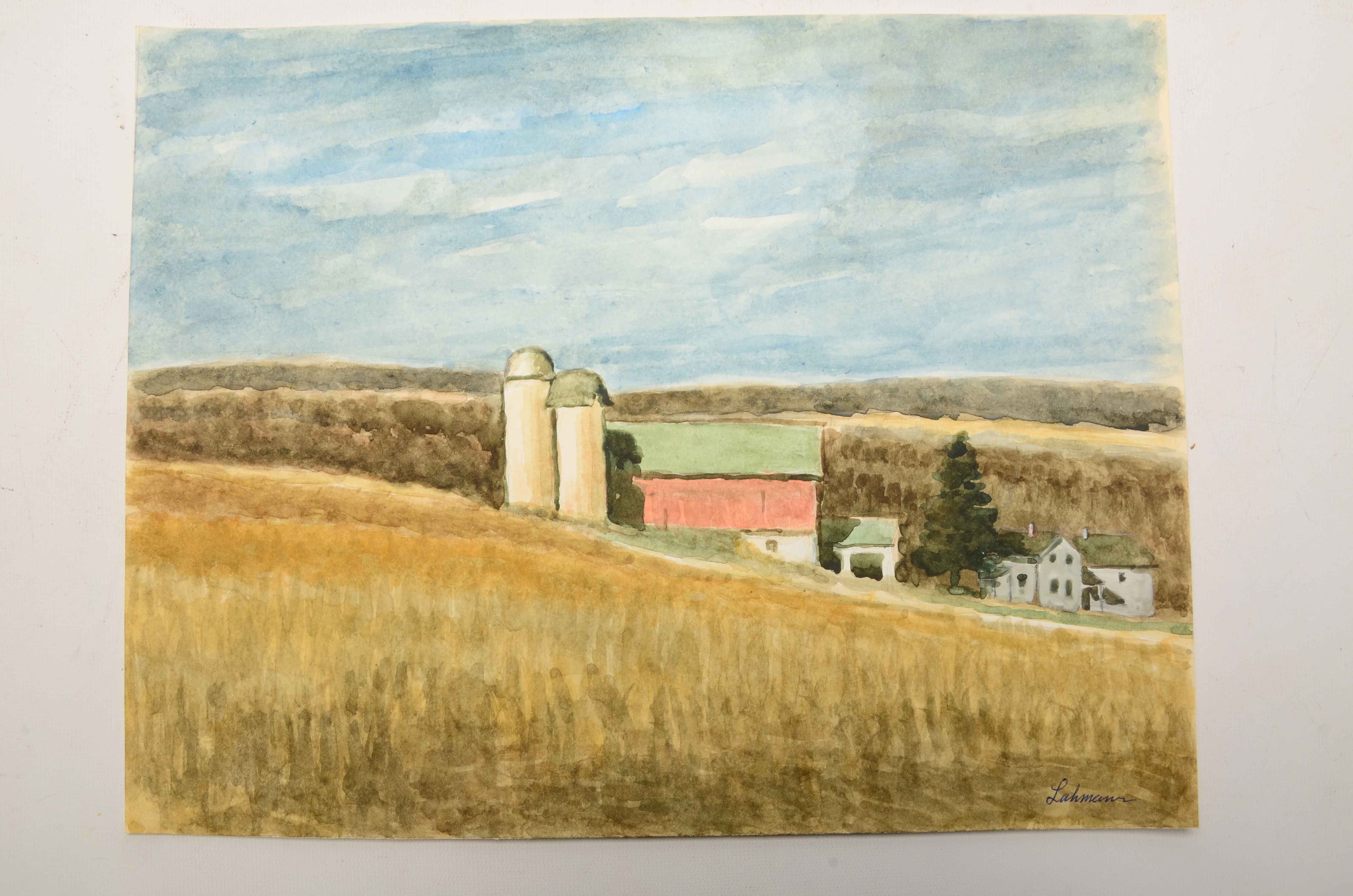 Robert Lahmann Three Watercolor Paintings of Landscapes