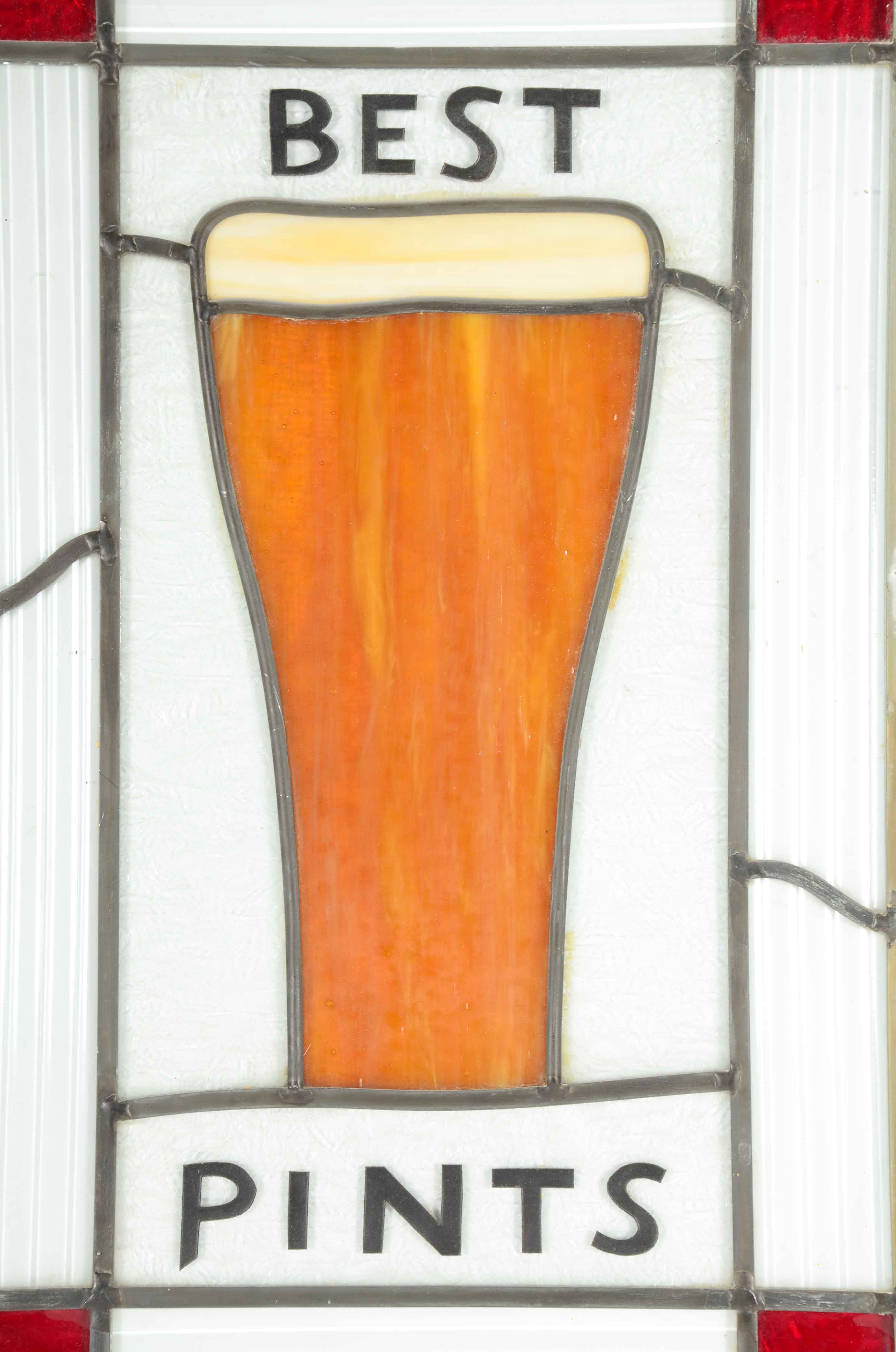 "Best Pints" Stained Glass Pub Sign
