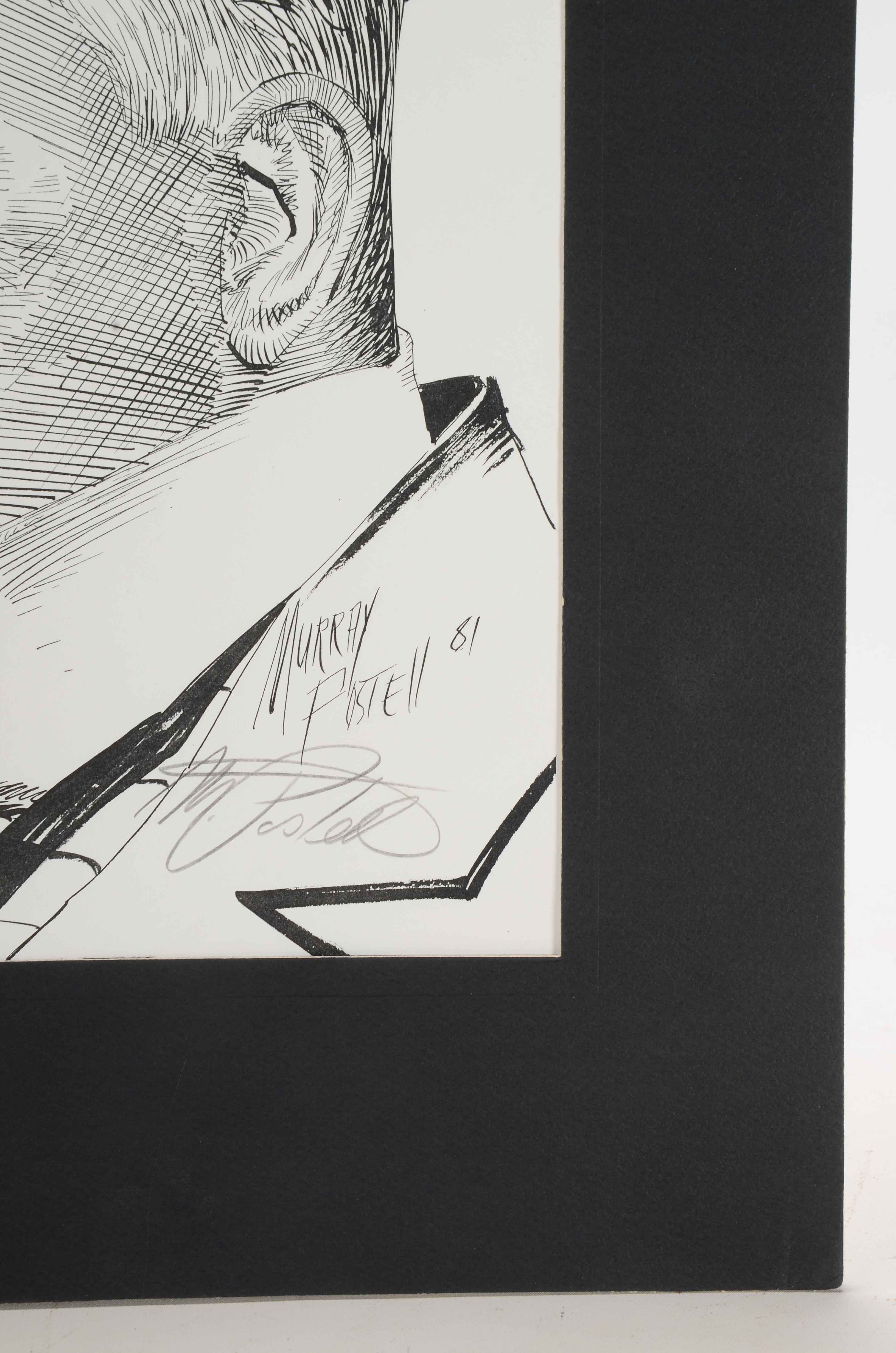 Murray Postell Signed Print after a Drawing of W.C. Fields