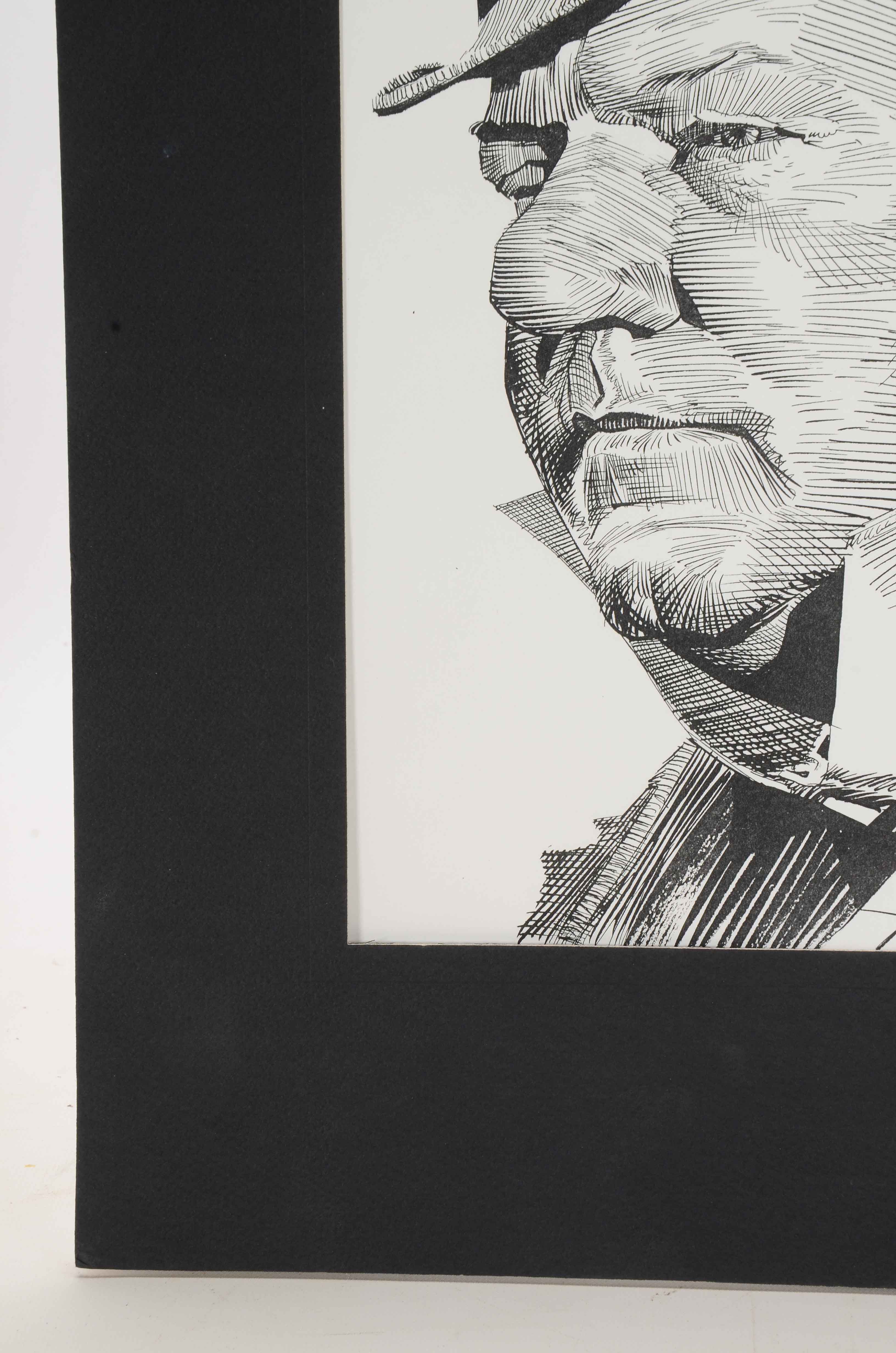 Murray Postell Signed Print after a Drawing of W.C. Fields
