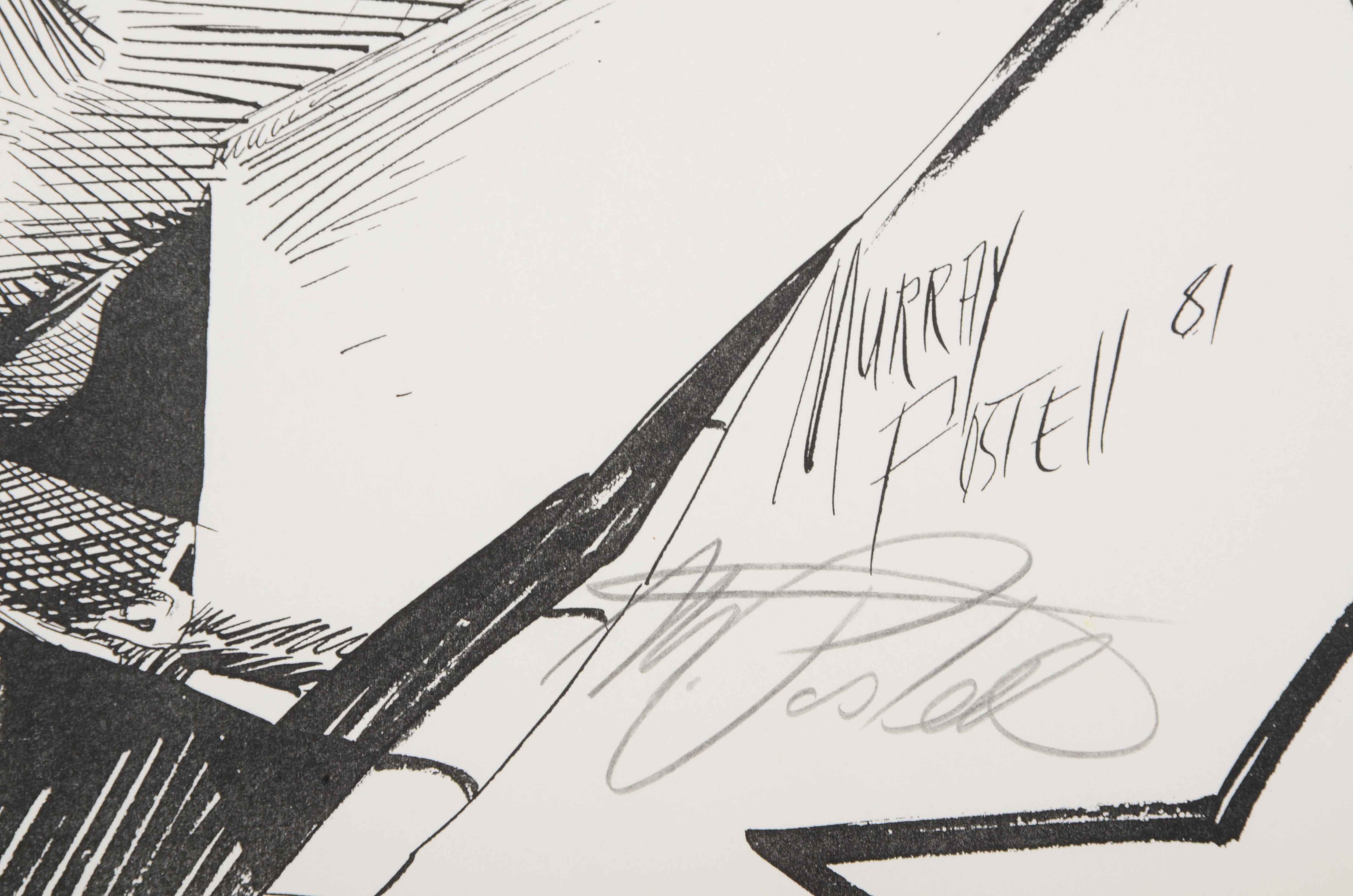 Murray Postell Signed Print after a Drawing of W.C. Fields